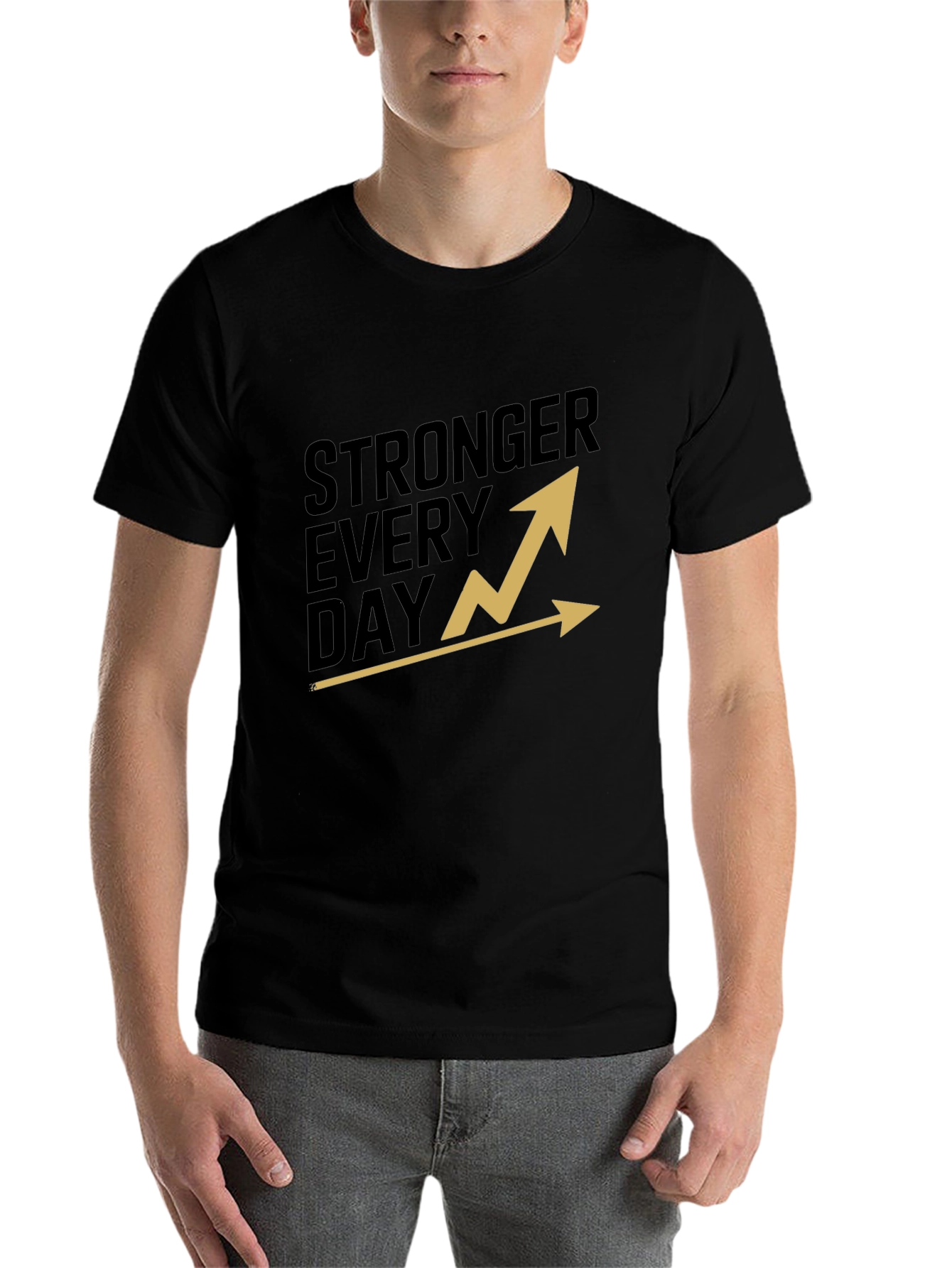 Black Stronger Every Day Graphic T-Shirt - Black view 7