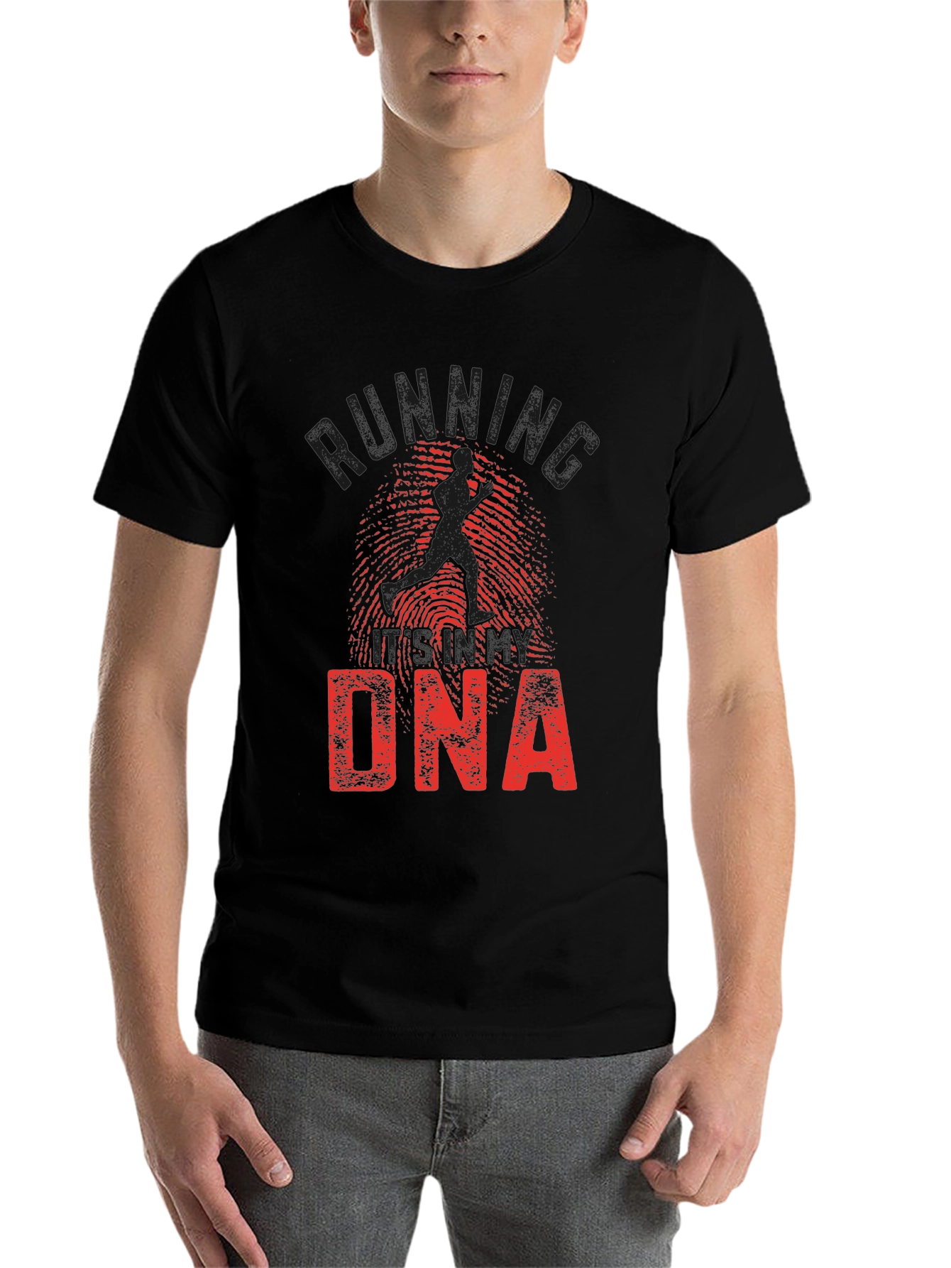 Black Running DNA Graphic Print T-Shirt view 7