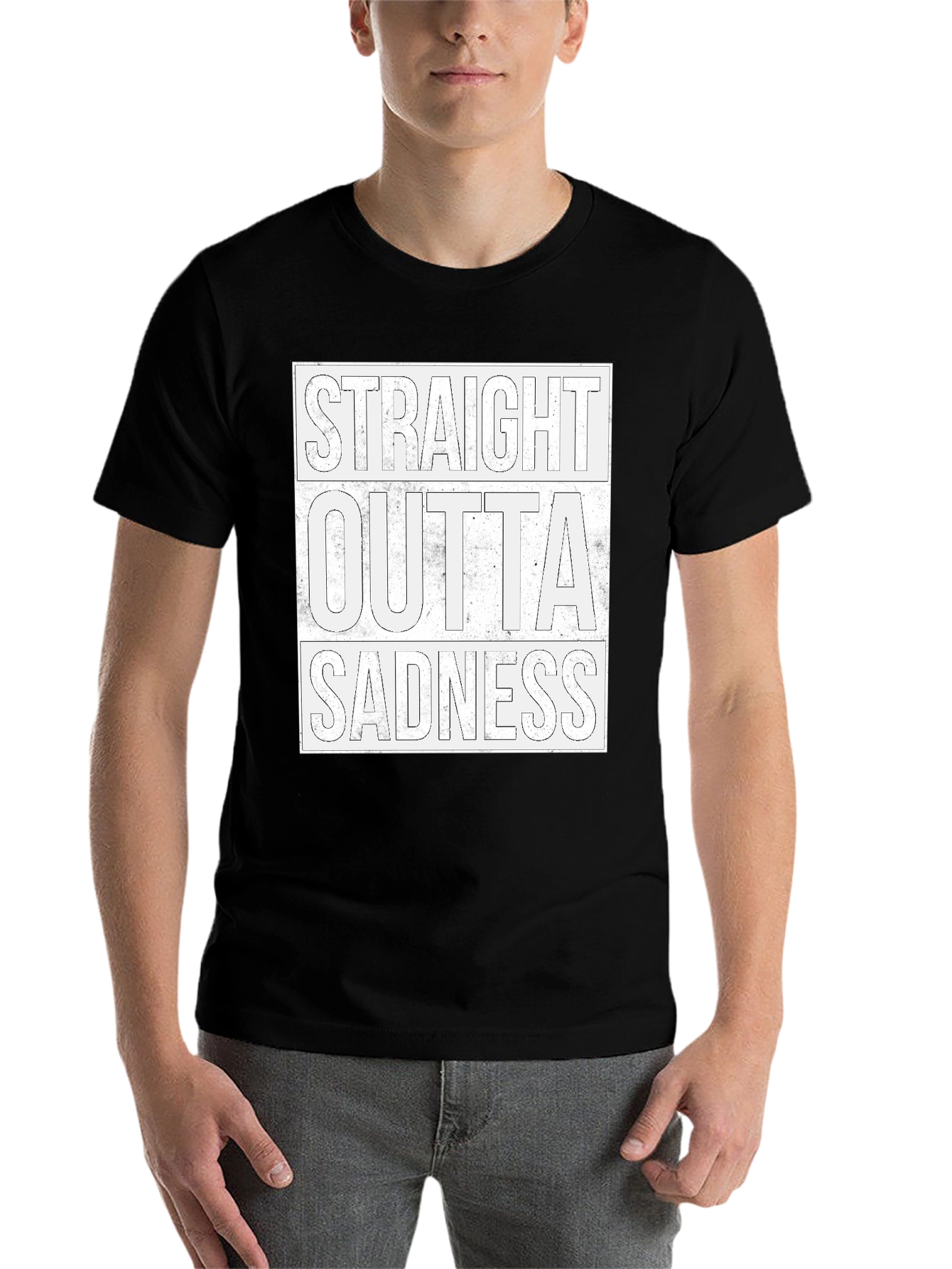 Black Straight Outta Sadness Graphic Tee view 7