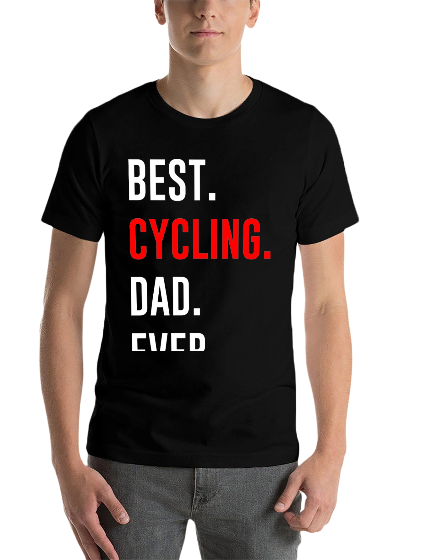 Black Best Cycling Dad Ever T-Shirt view 7