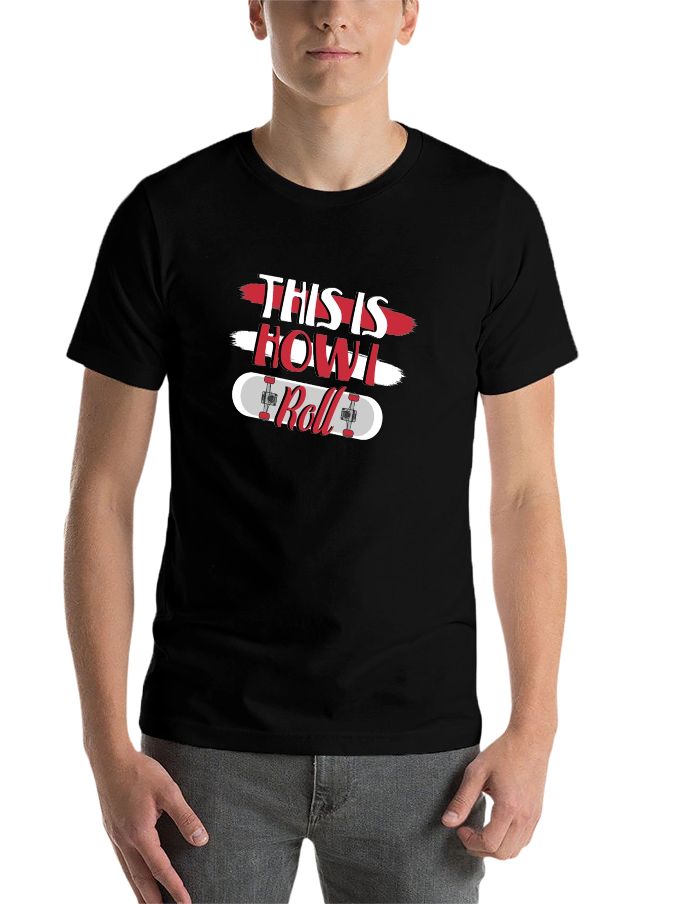 Black This is How I Roll Skateboard T-Shirt view 7
