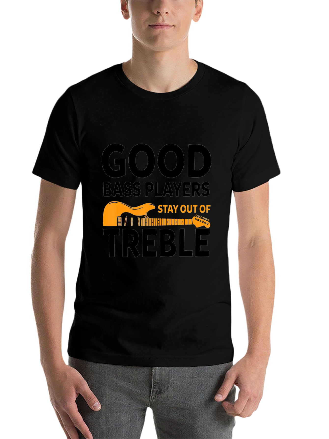 Black Good Bass Players T-Shirt - Stay Out of Treble view 7