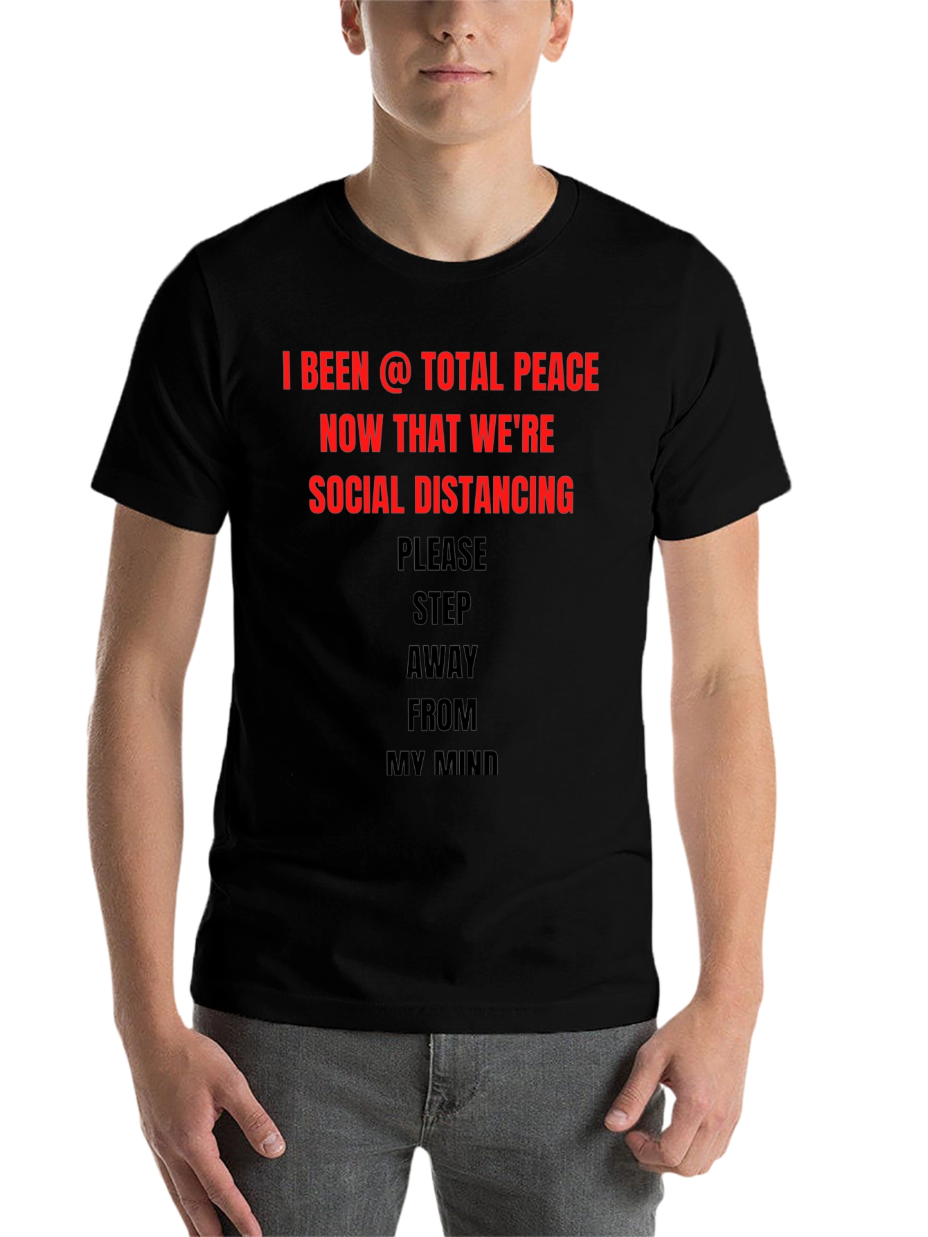 Black Social Distancing Peace T-Shirt - Step Away From My Mind! view 7