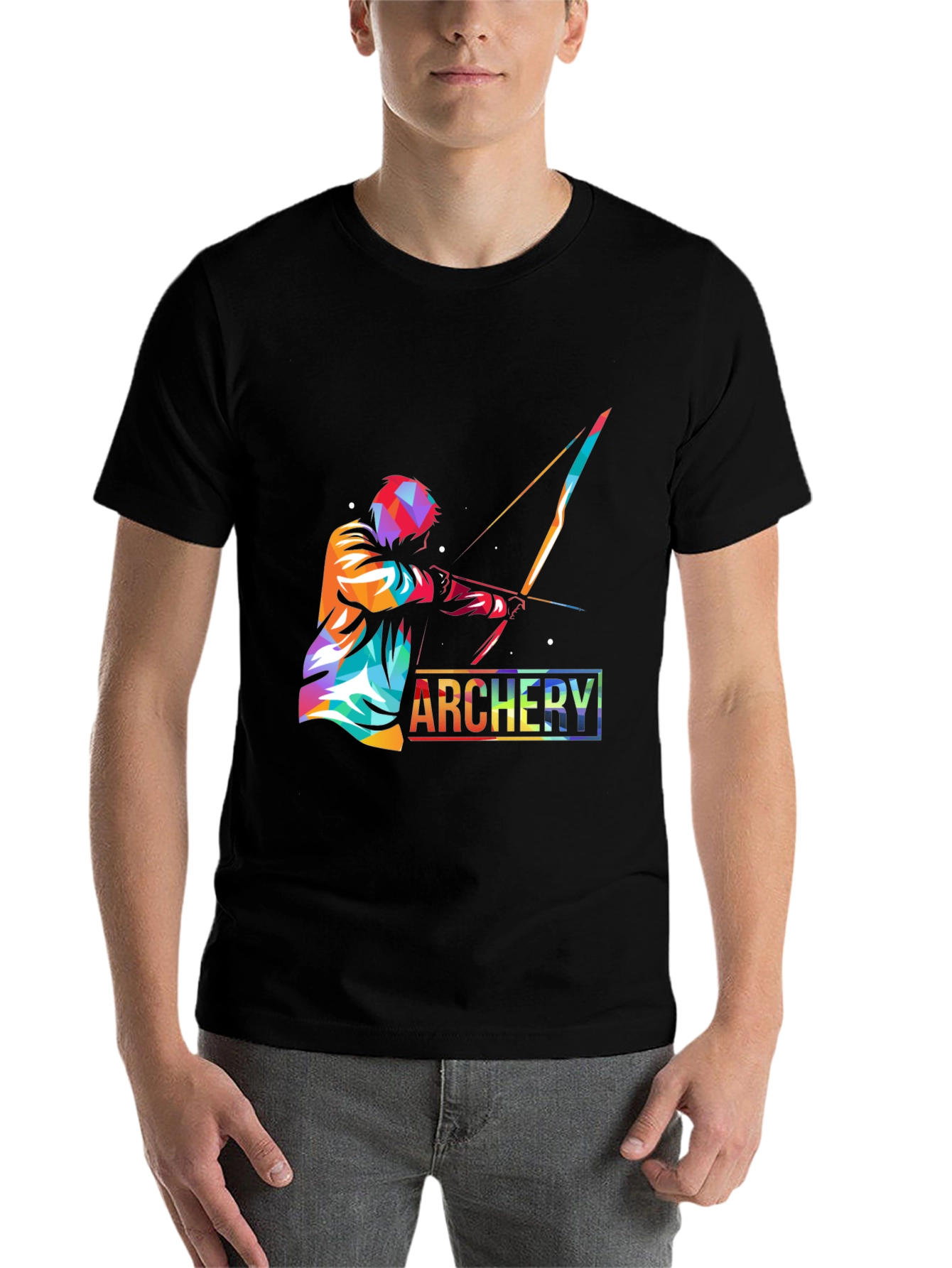 Black Archery Print Black T-Shirt - Unique Design view 7