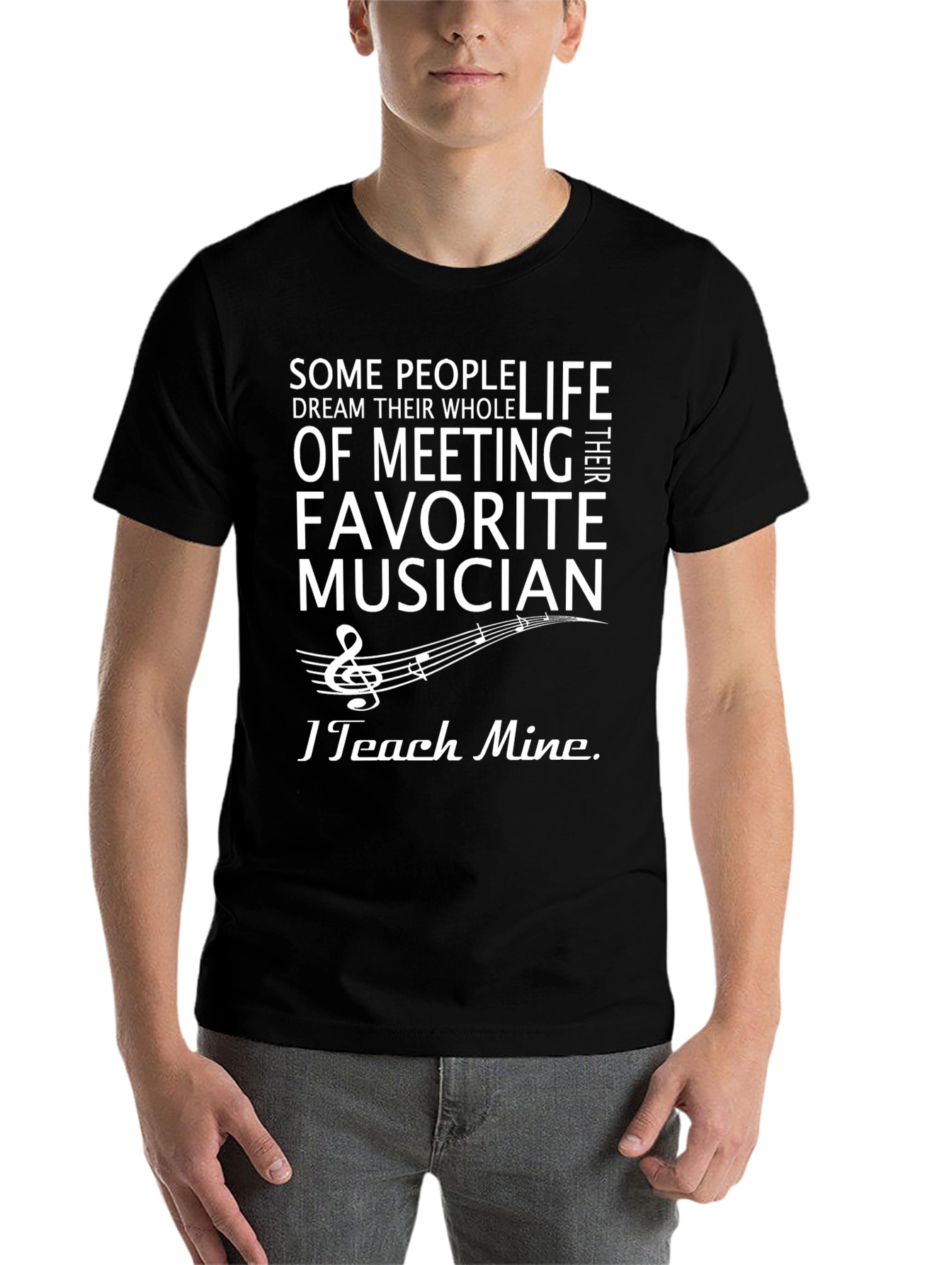 Black Musician Teacher T-Shirt - Teach My Favorite Musician view 7