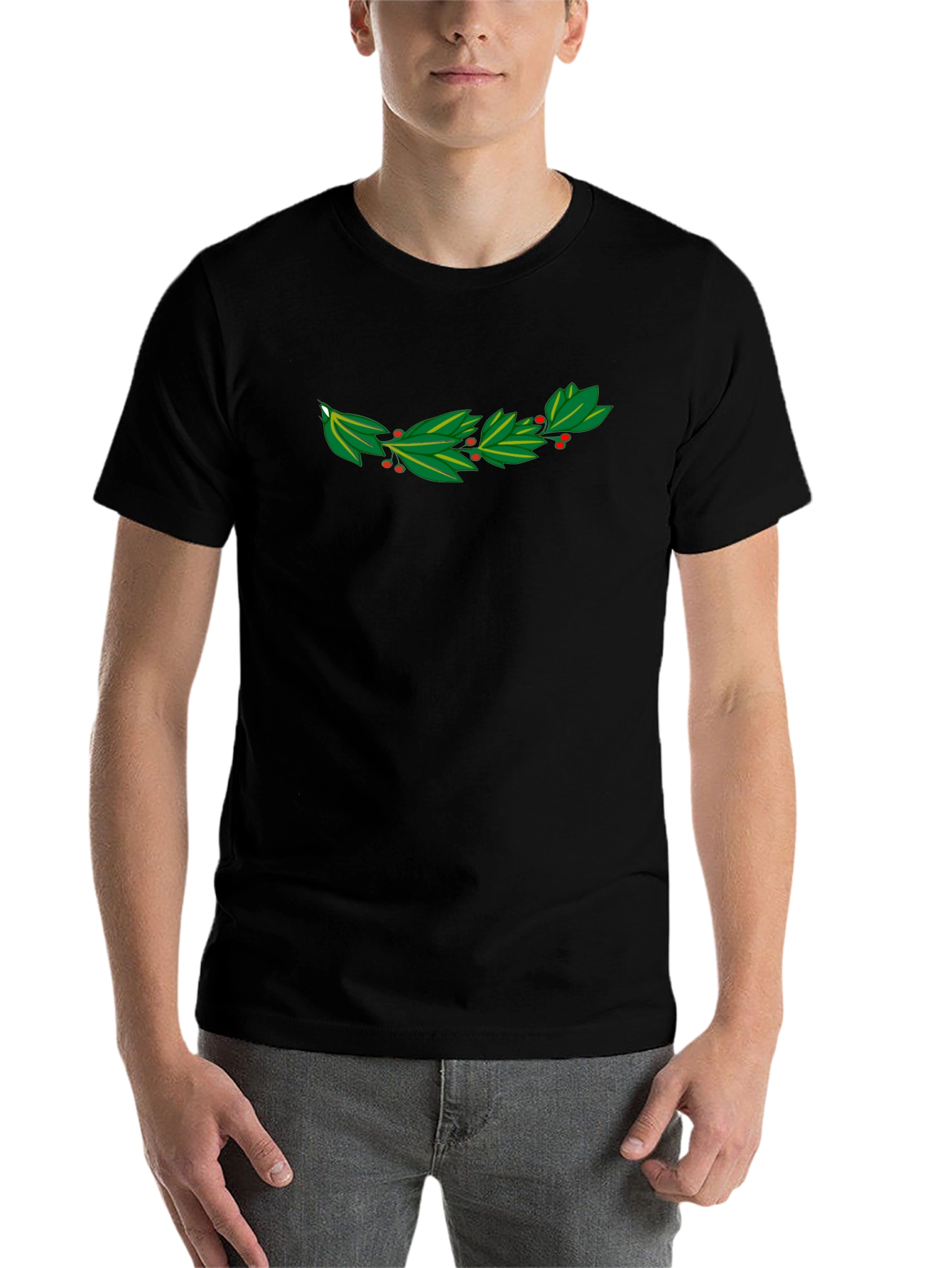 Black Leafy Crown T-Shirt - Organic Cotton Blend view 7