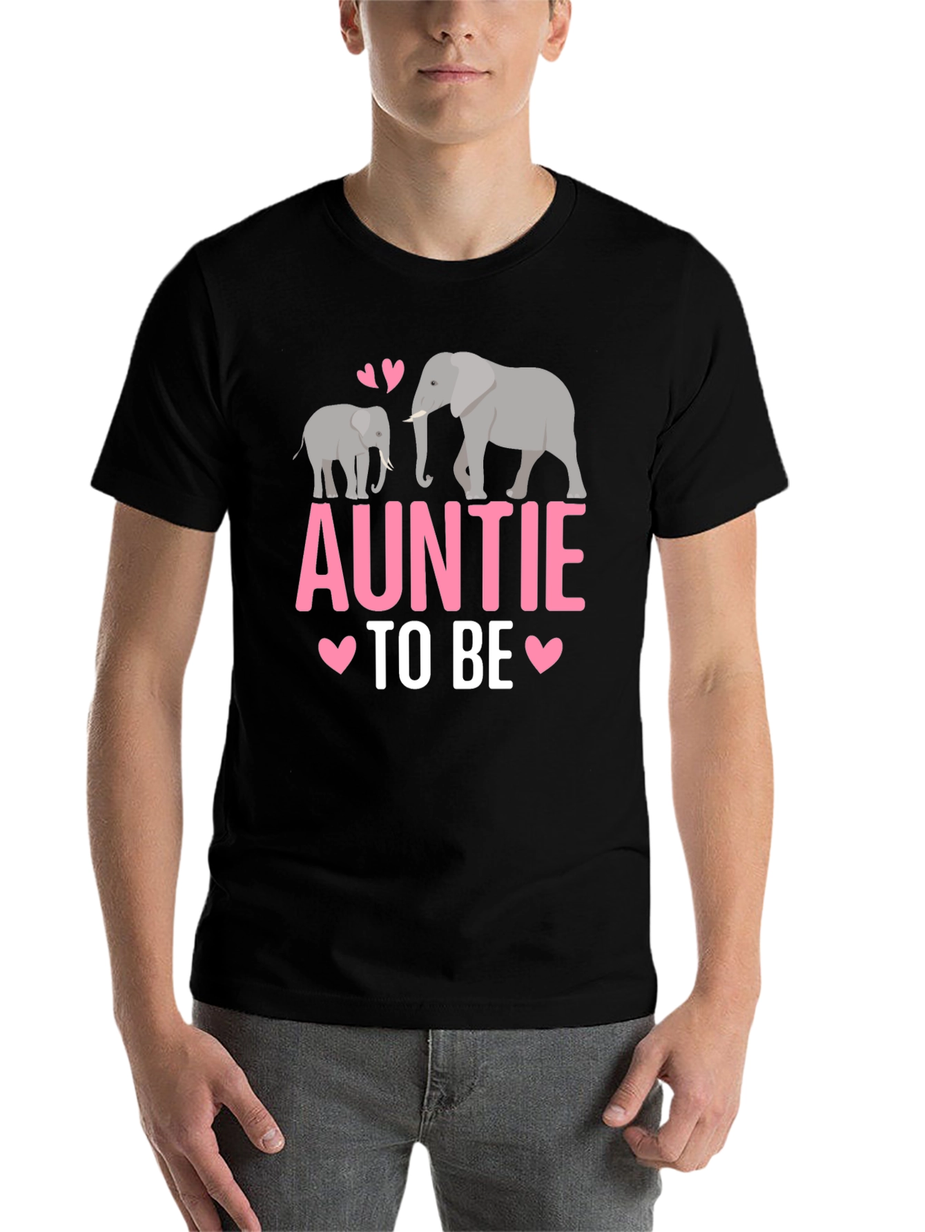 Black Auntie To Be Elephant T-Shirt view 7