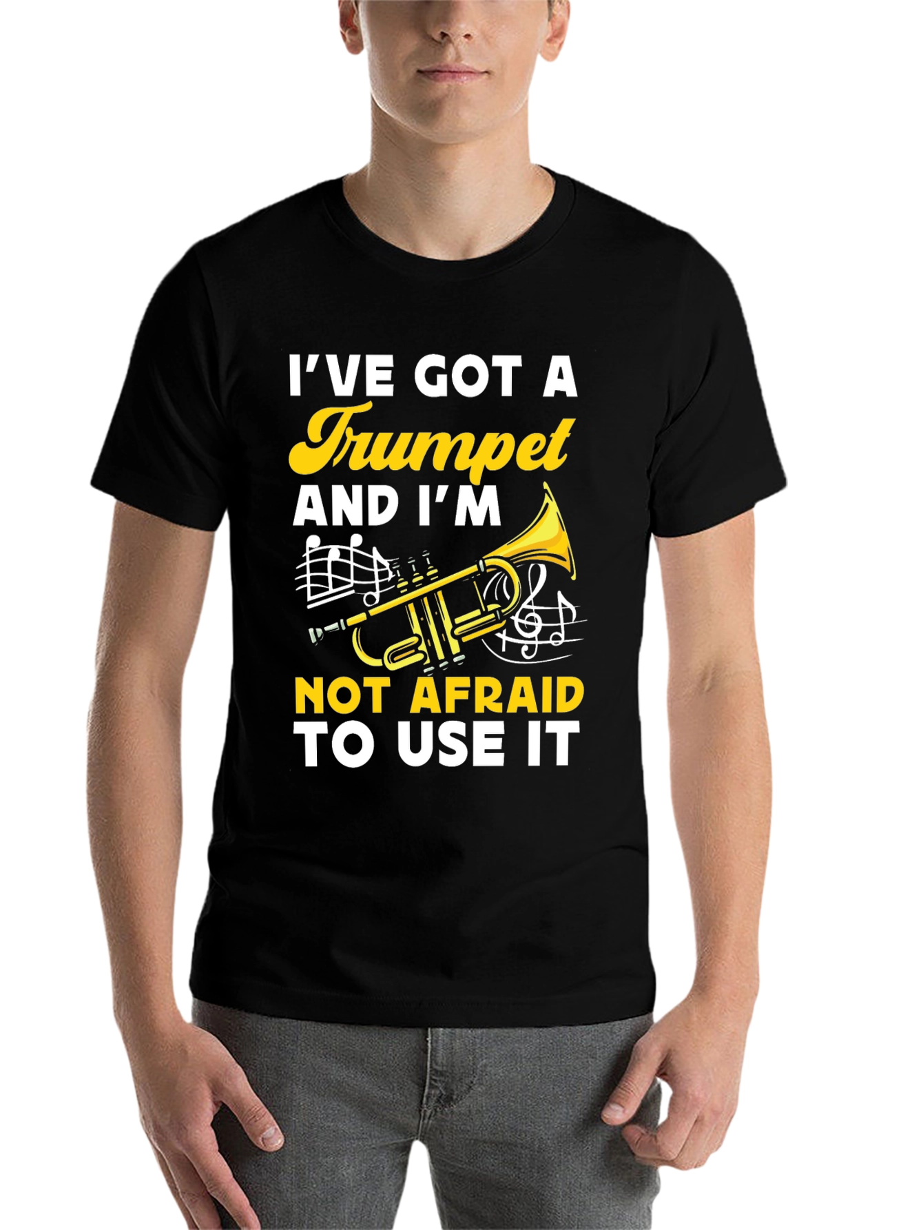 Black Trumpet Player T-Shirt: I've Got A Trumpet view 7