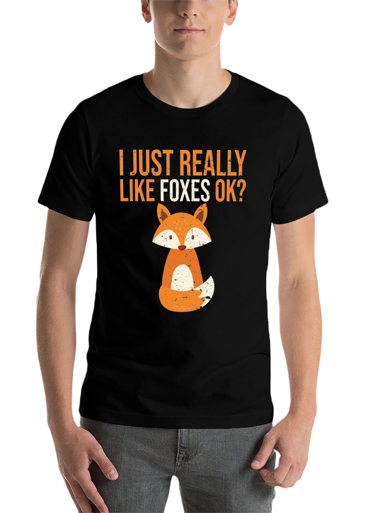 Black I Just Really Like Foxes T-Shirt view 7