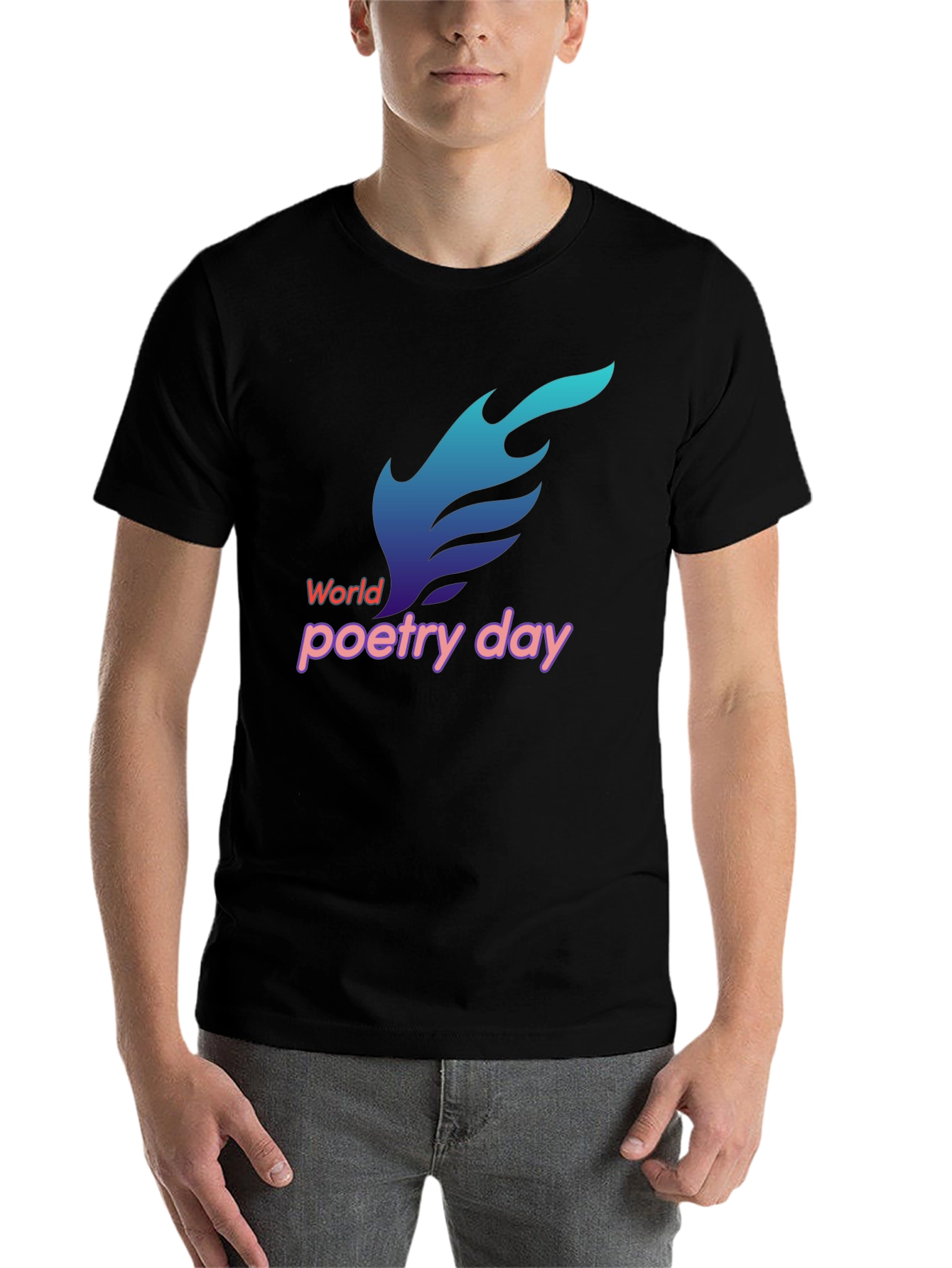 Black World Poetry Day Black T-Shirt view 7