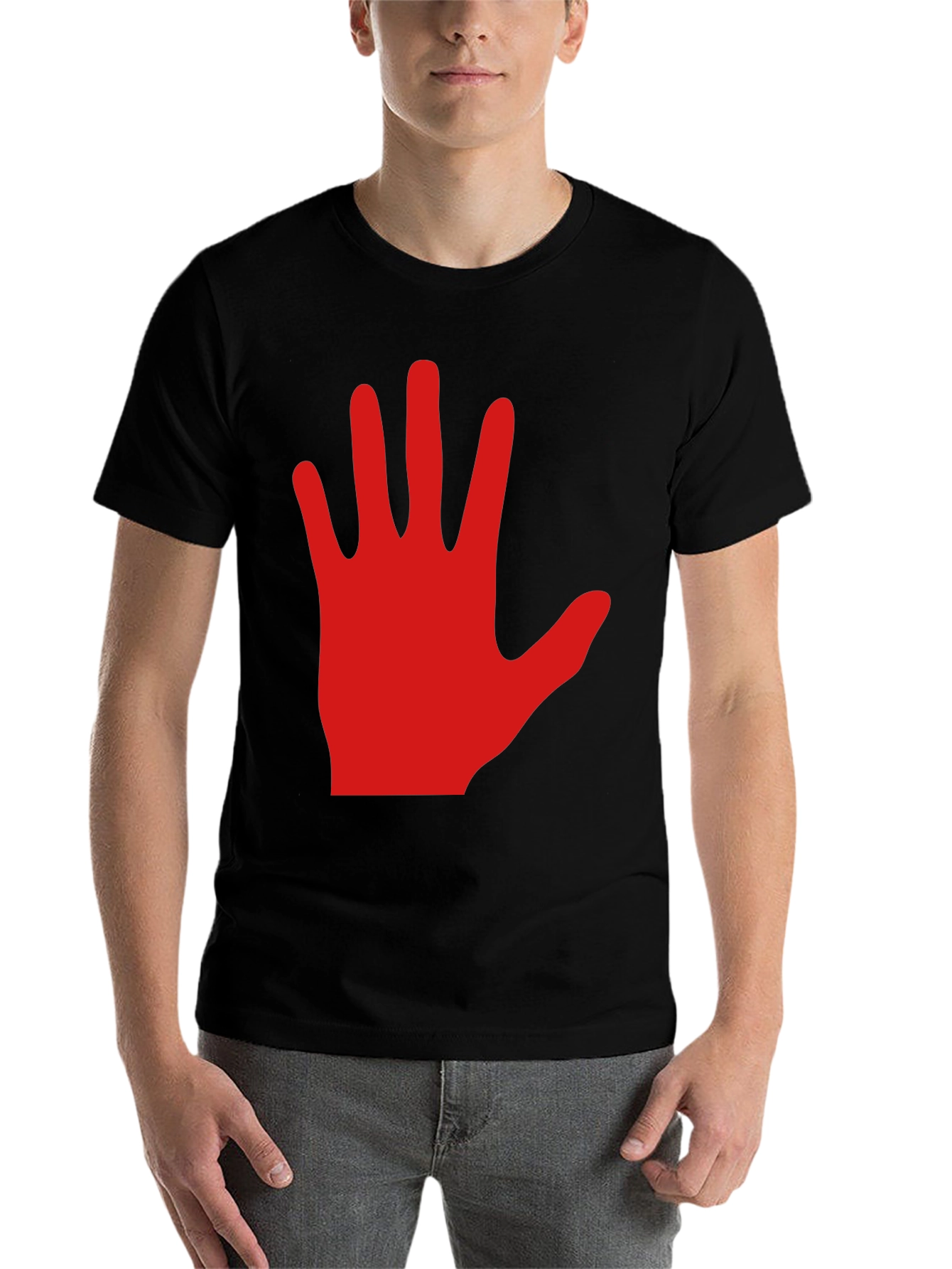 Black Red Hand Graphic Black Tee Shirt view 7