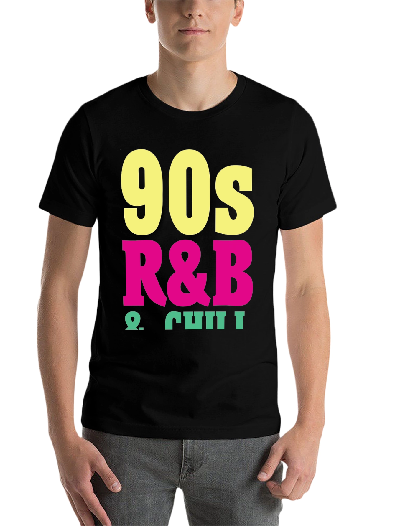 Black 90s R&B & Chill Black T-Shirt view 7
