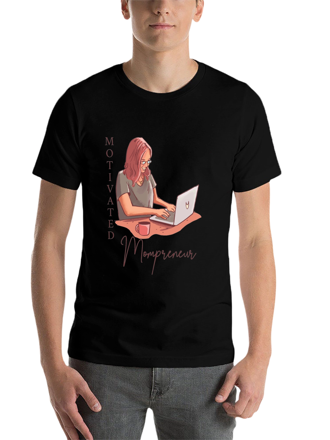 Black Motivated Mompreneur Graphic T-Shirt view 7