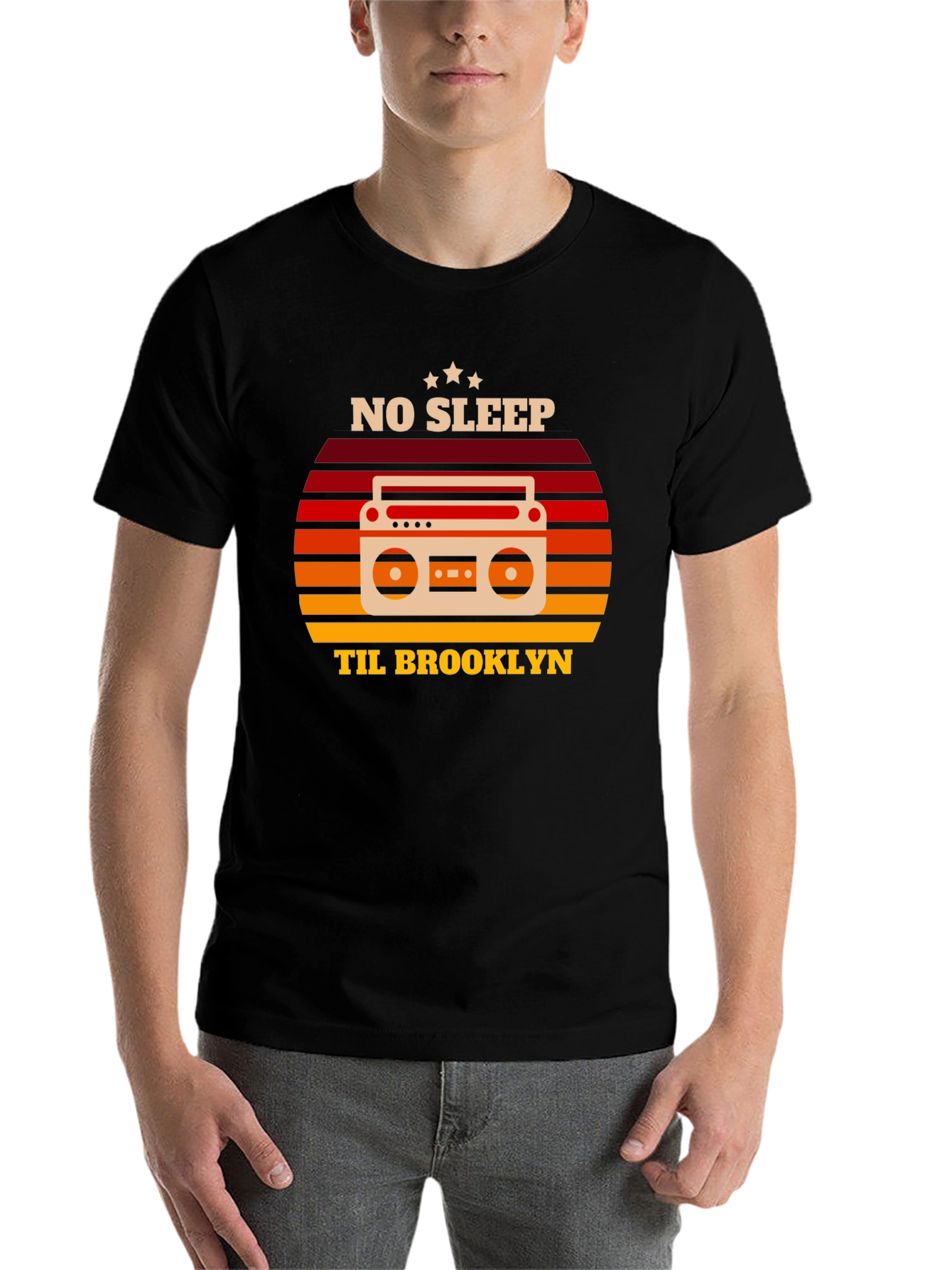 Black No Sleep Til Brooklyn Retro Graphic Tee view 7