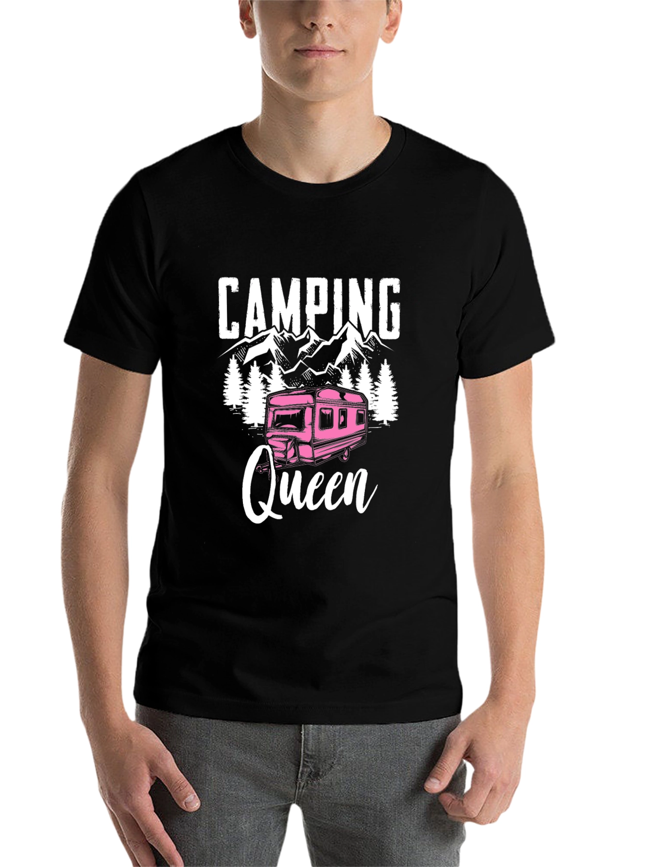 Black Camping Queen Graphic T-Shirt view 7
