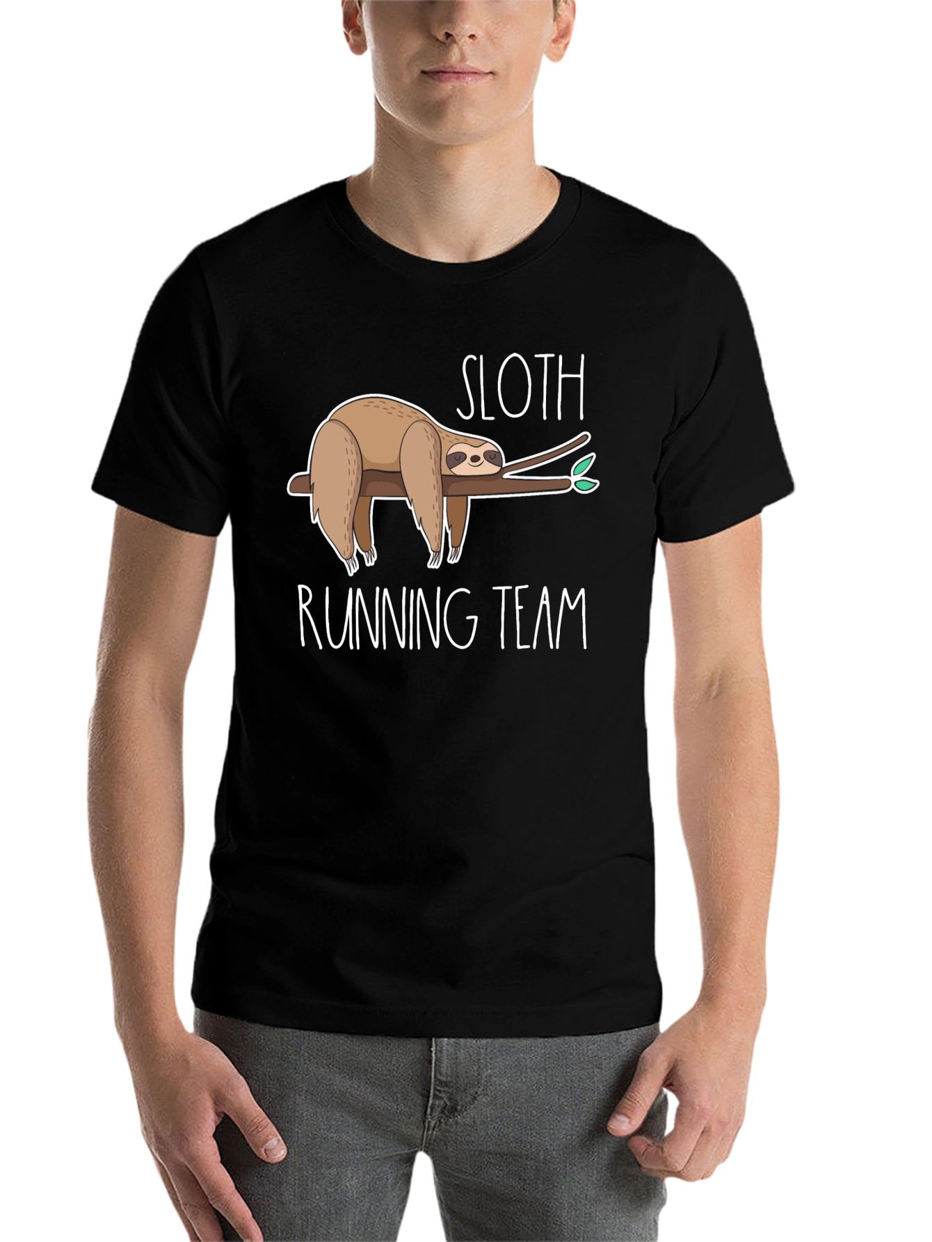 Black Sloth Running Team Graphic Tee view 7