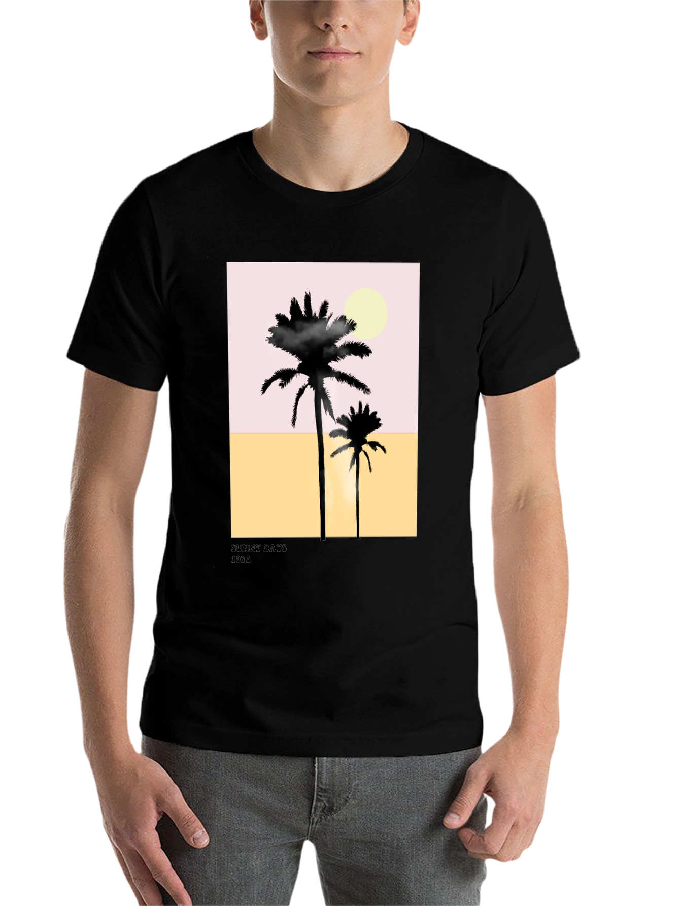 Black Sunny Days Palm Tree Graphic T-Shirt view 7