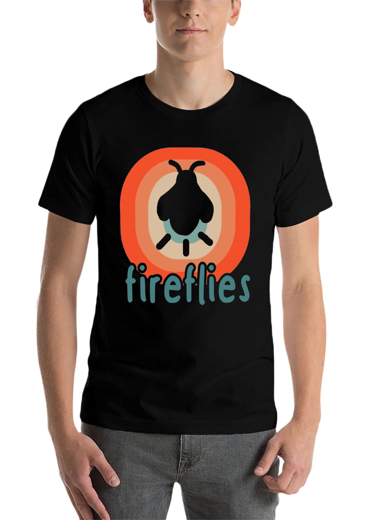 Black Fireflies Graphic Tee - Retro Style view 7