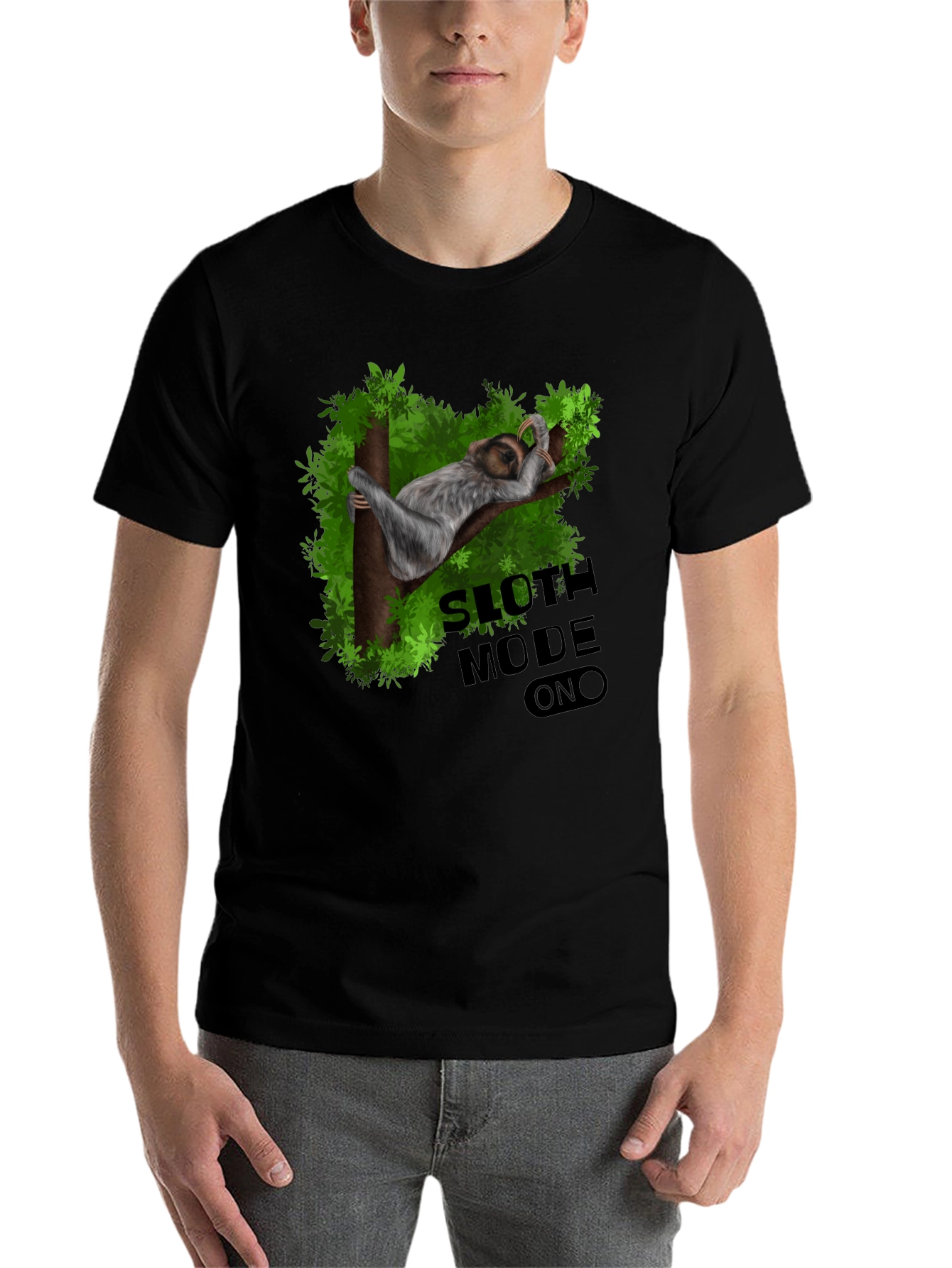 Black Sloth Mode On Graphic T-Shirt - Relaxed Fit view 7