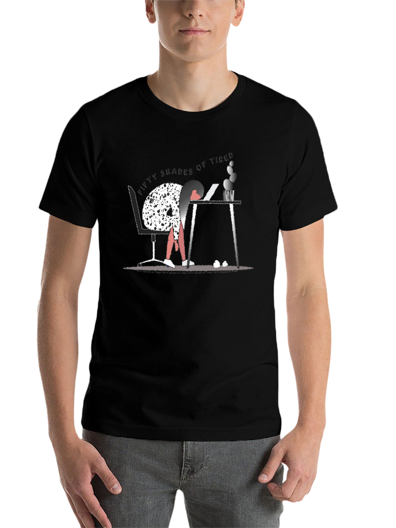 Black Fifty Shades of Tired Graphic T-Shirt - Black view 7