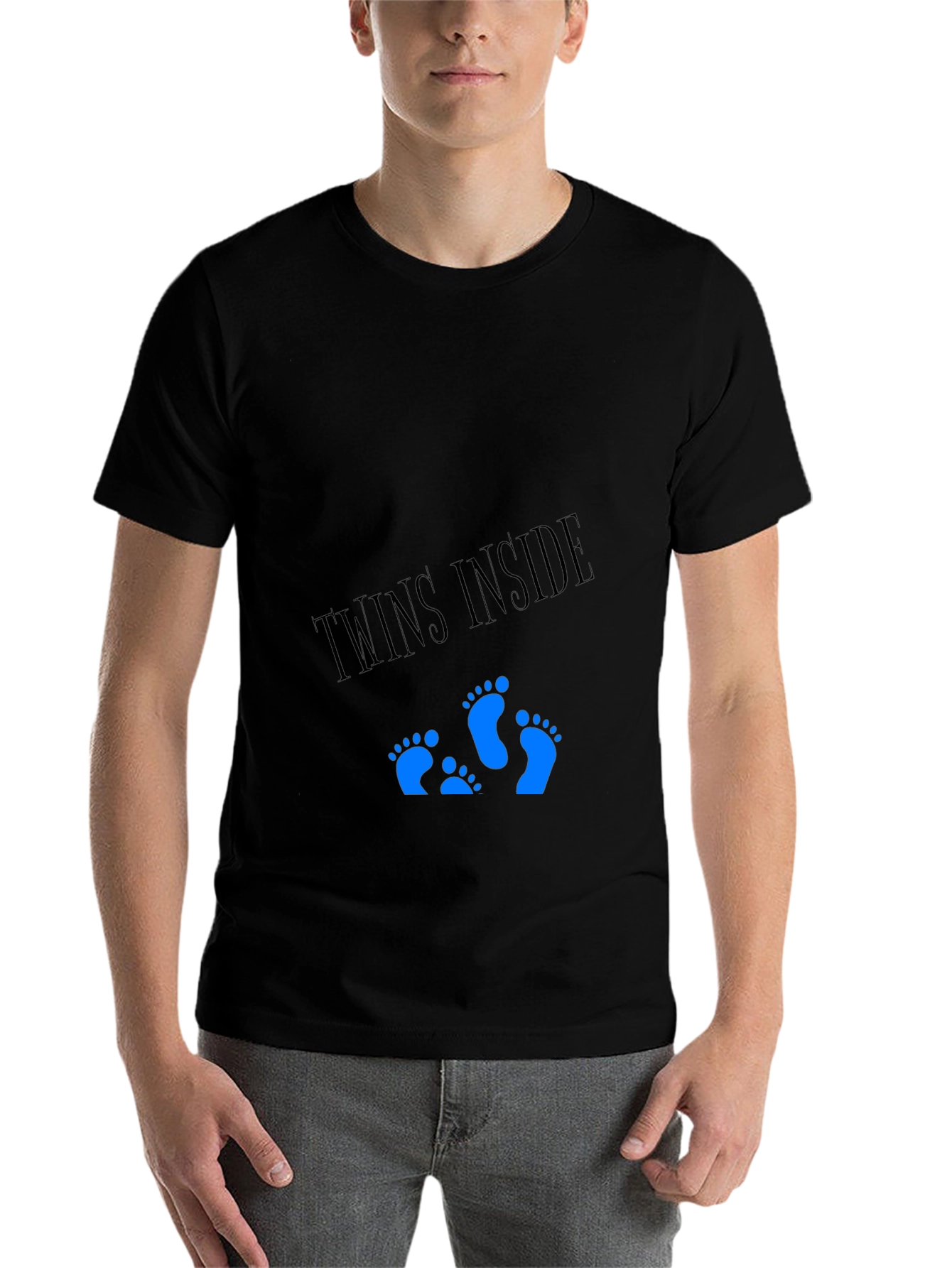Black Twins Inside T-Shirt - Expecting Dad Tee view 7