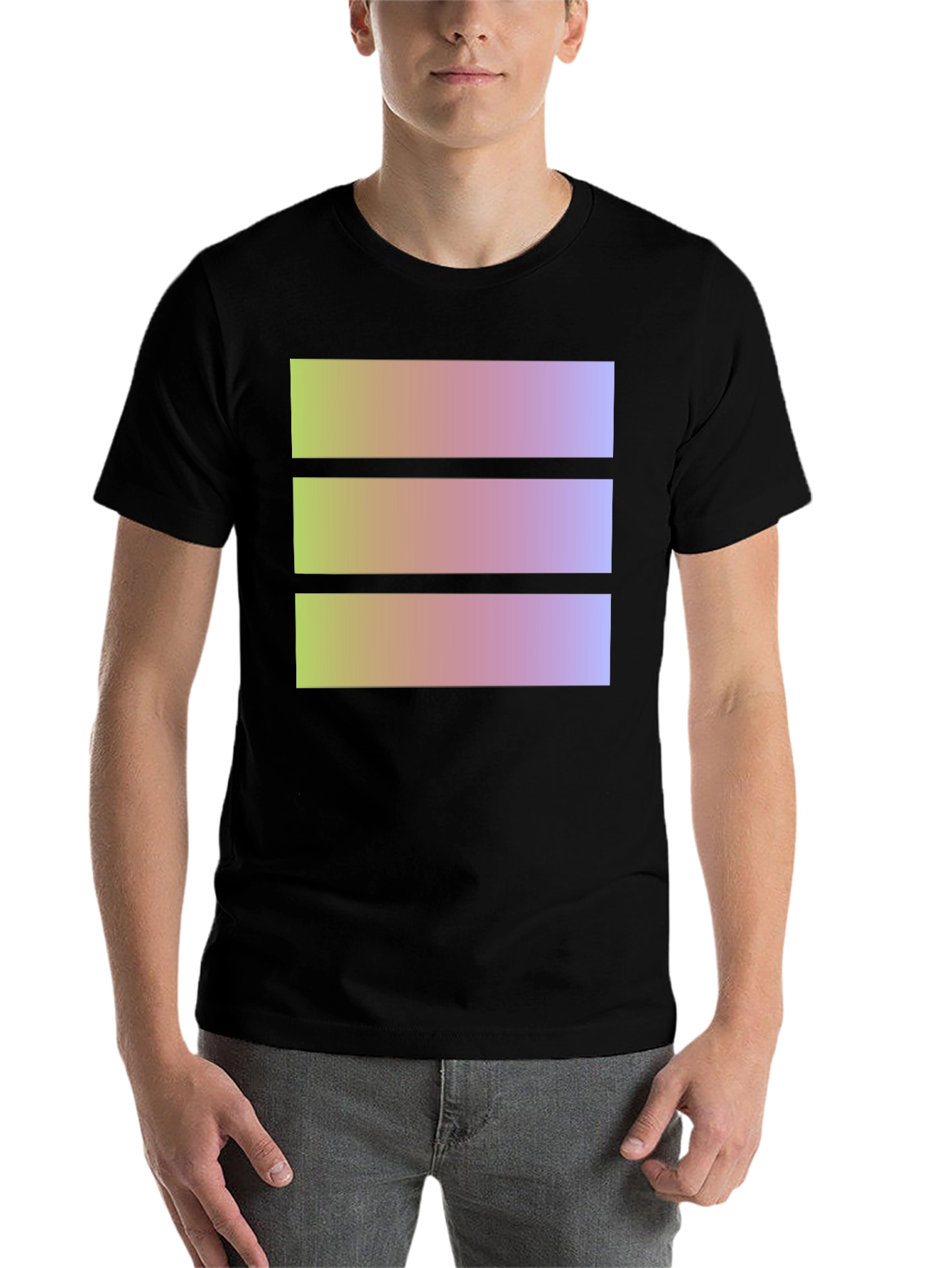 Black Geometric Gradient T-Shirt - Casual Style view 7