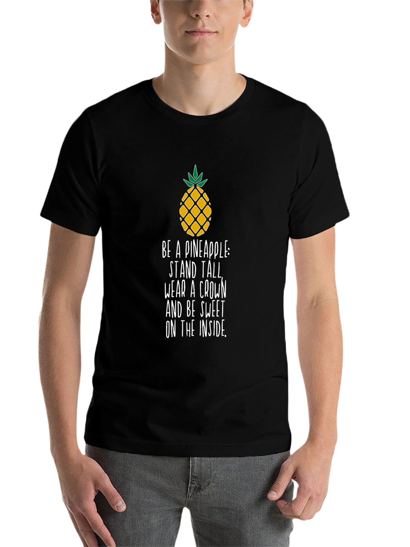 Black Pineapple Inspirational Quote Men's T-Shirt view 7