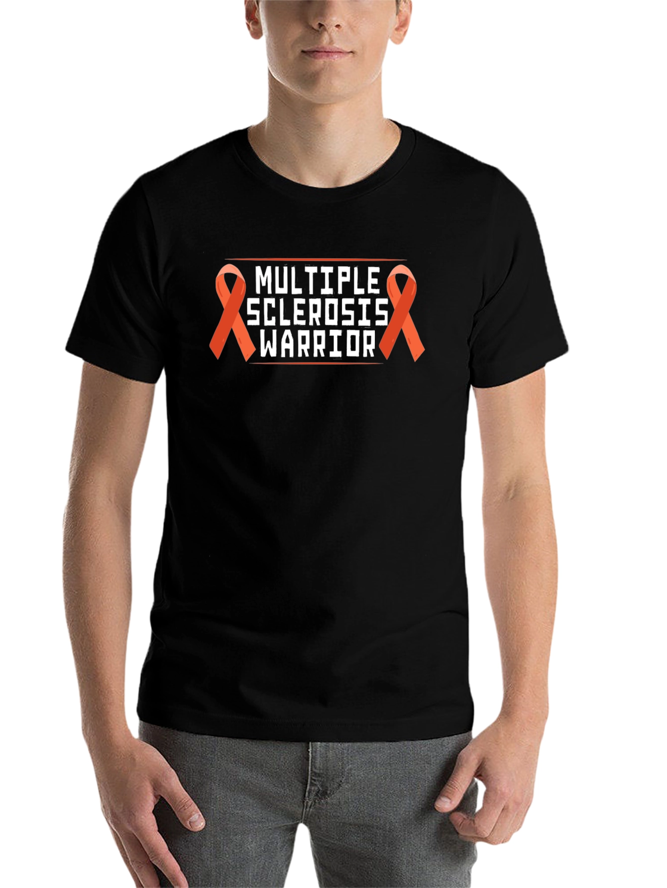 Black Multiple Sclerosis Warrior Awareness T-Shirt view 7