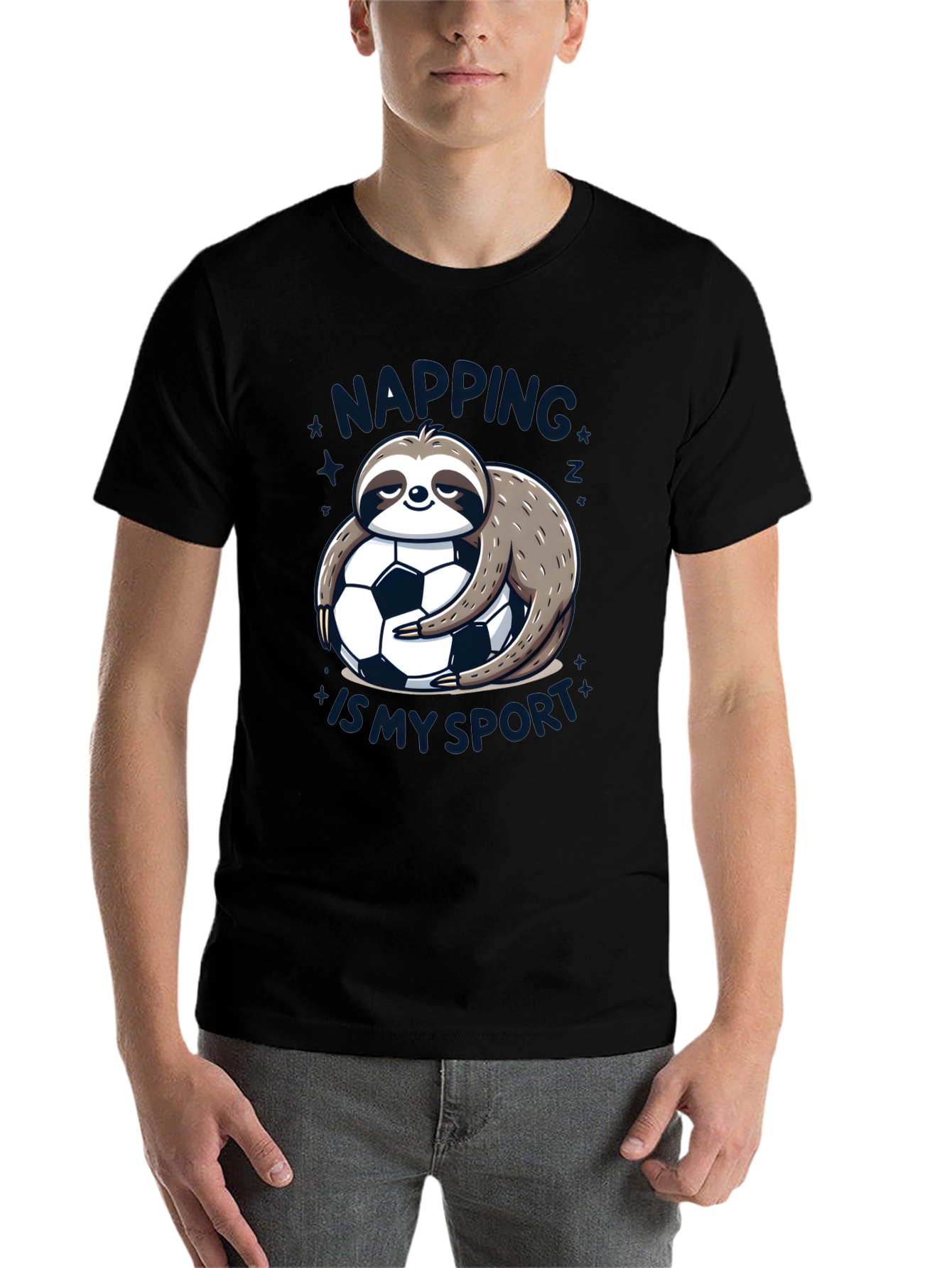 Black Napping is My Sport Sloth T-Shirt view 7