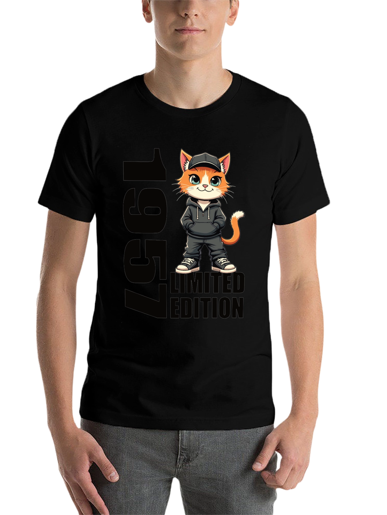 Black 1957 Limited Edition Cat T-Shirt view 7