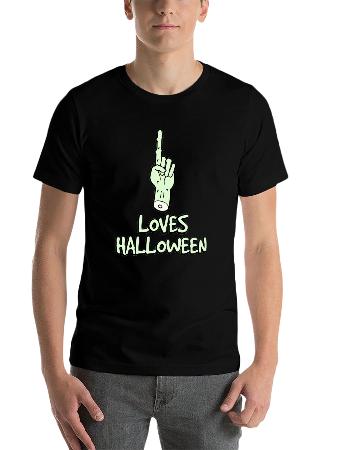 Halloween Zombie Hand T-Shirt - "Loves Halloween" - 7