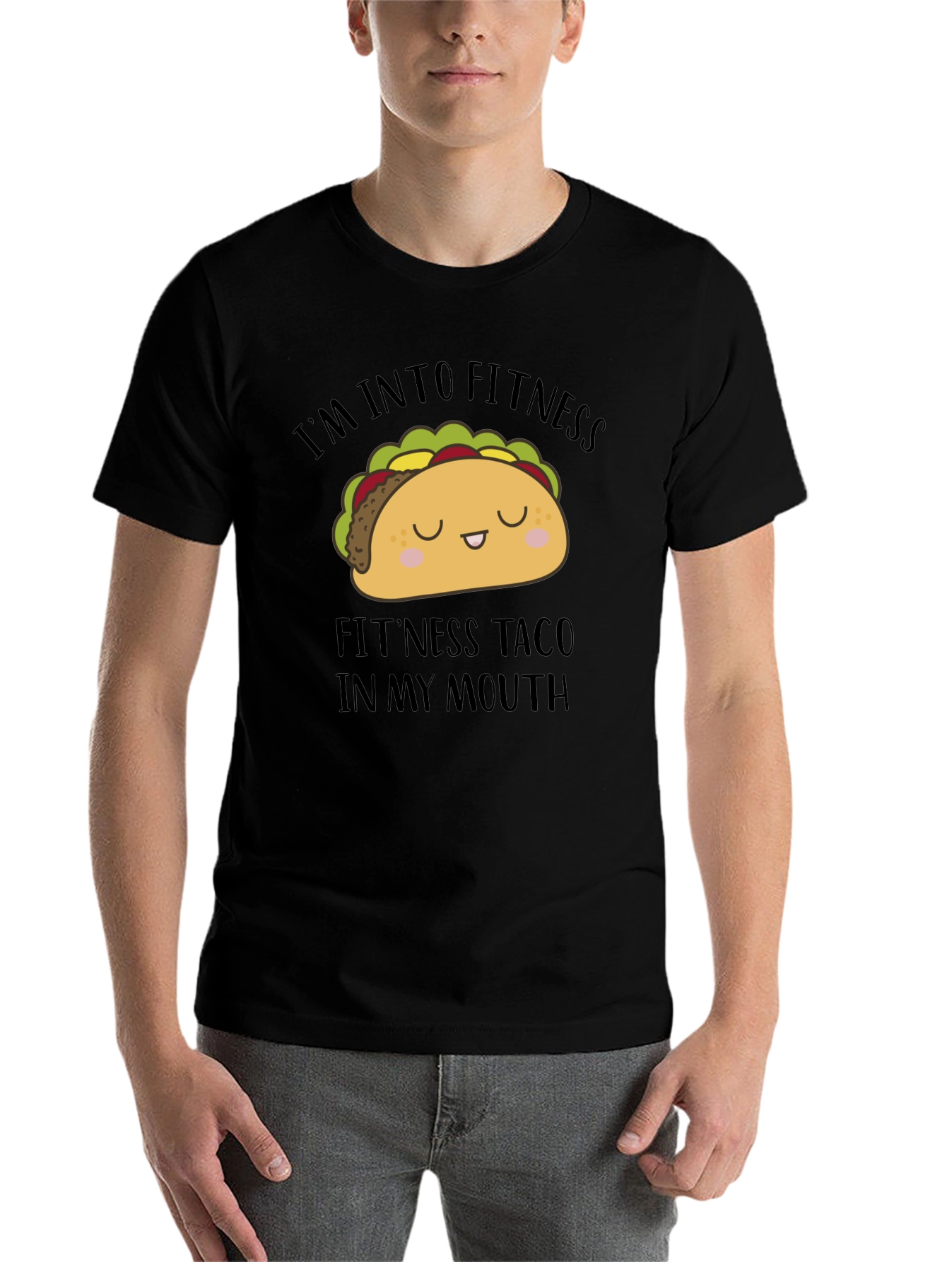 Black I'm Into Fitness Taco Graphic Tee view 7
