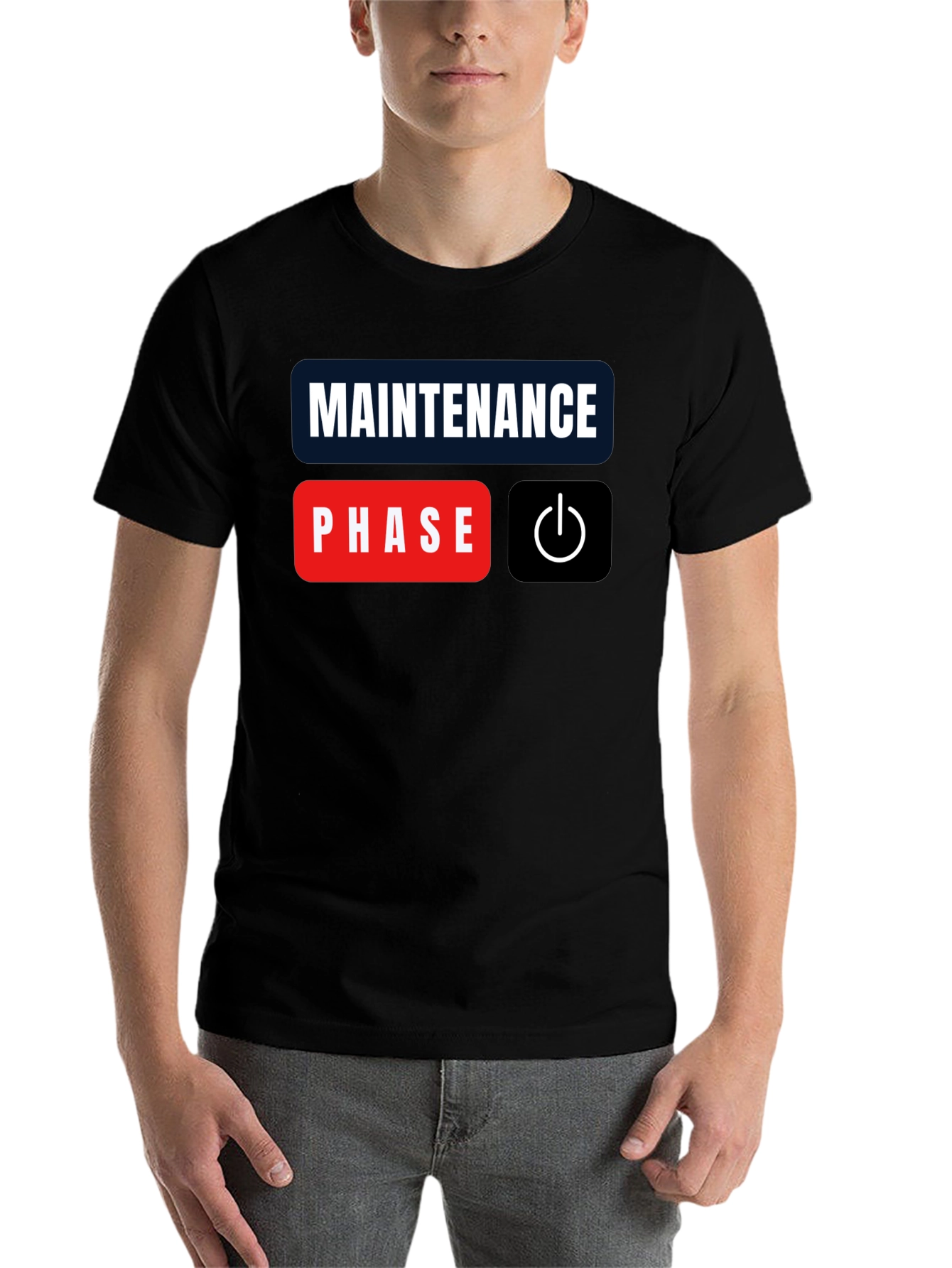 Black Maintenance Phase Mode On Black T-Shirt view 7