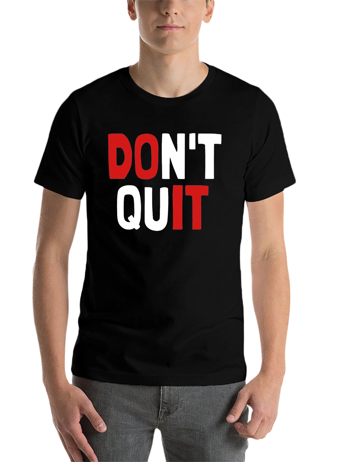 Black Don't Quit Graphic Tee - Motivational Shirt view 7
