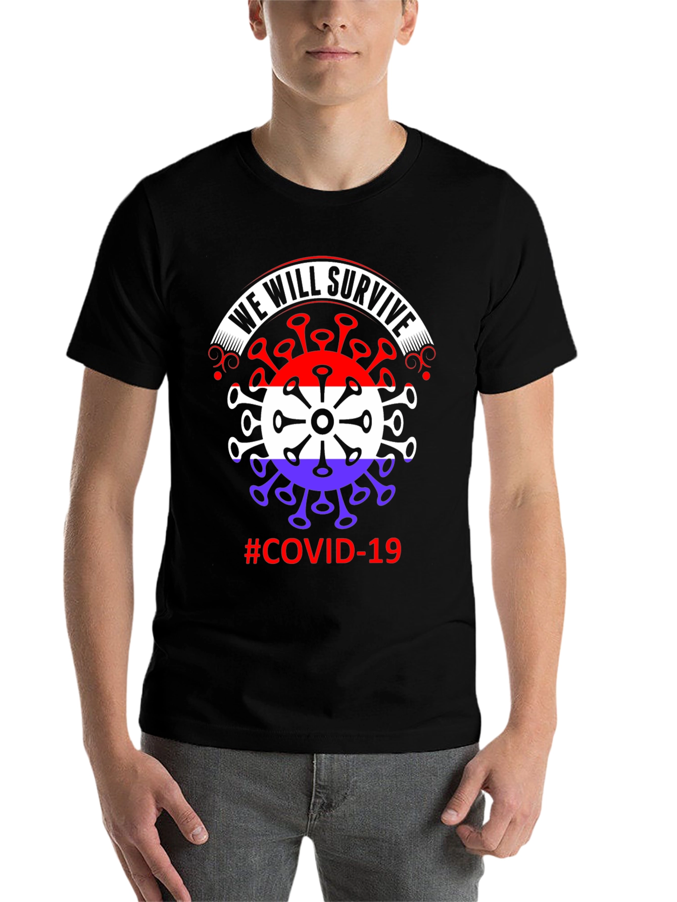 Black We Will Survive COVID-19 Graphic Tee view 7