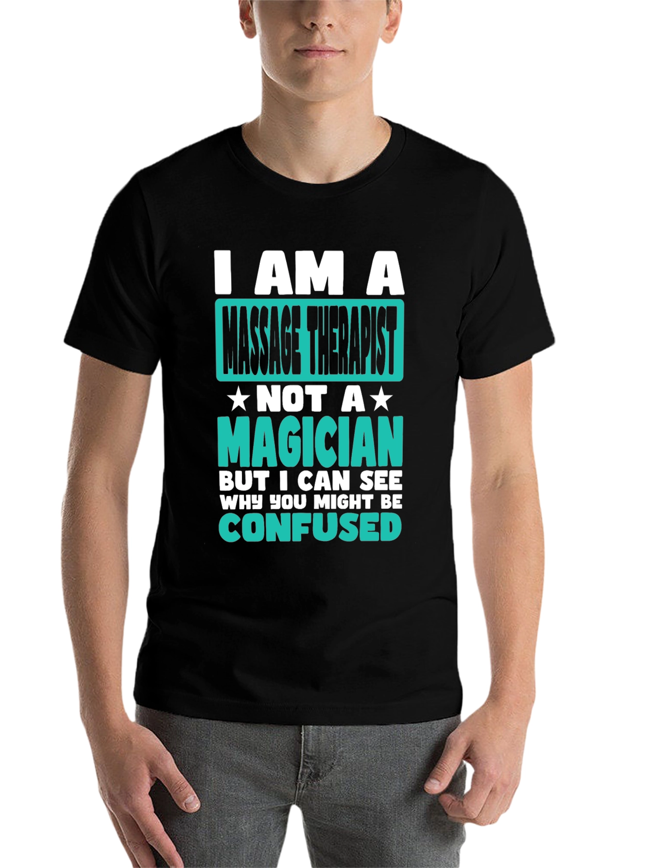 Black Massage Therapist T-Shirt Funny Magician Gift view 7