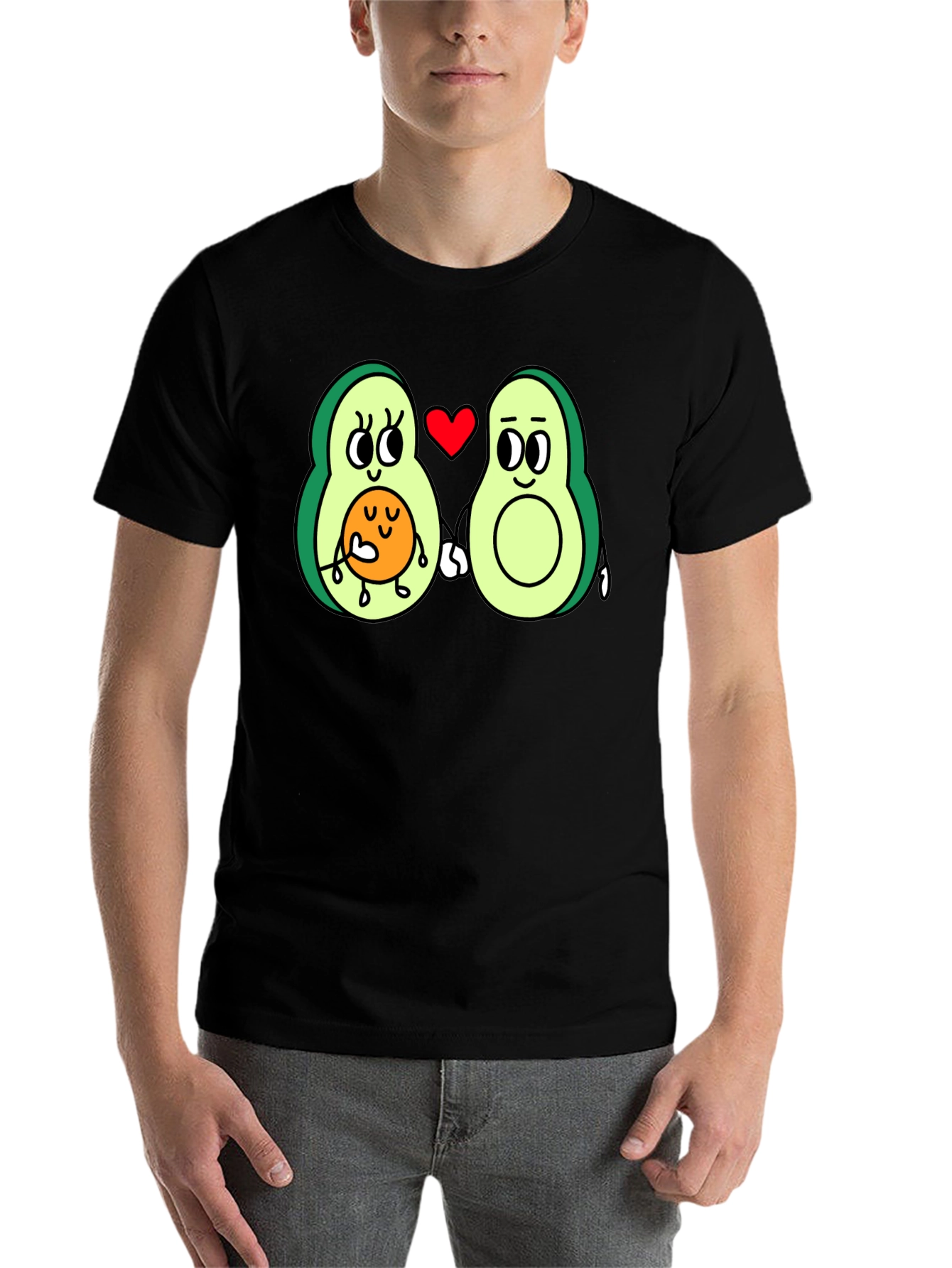 Black Avocado Family Love Black T-Shirt view 7
