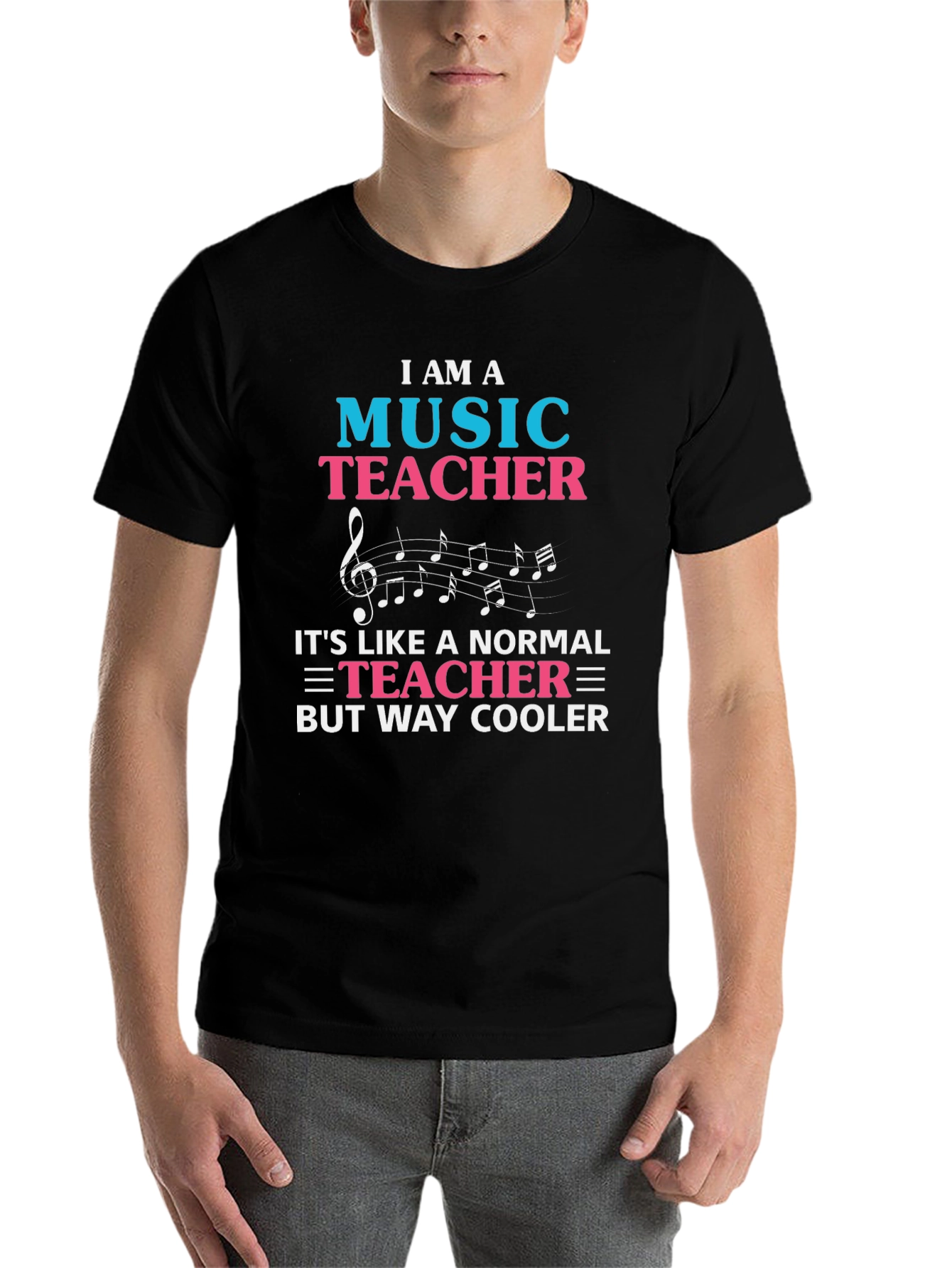 Black Music Teacher T-Shirt - Way Cooler Tee view 7