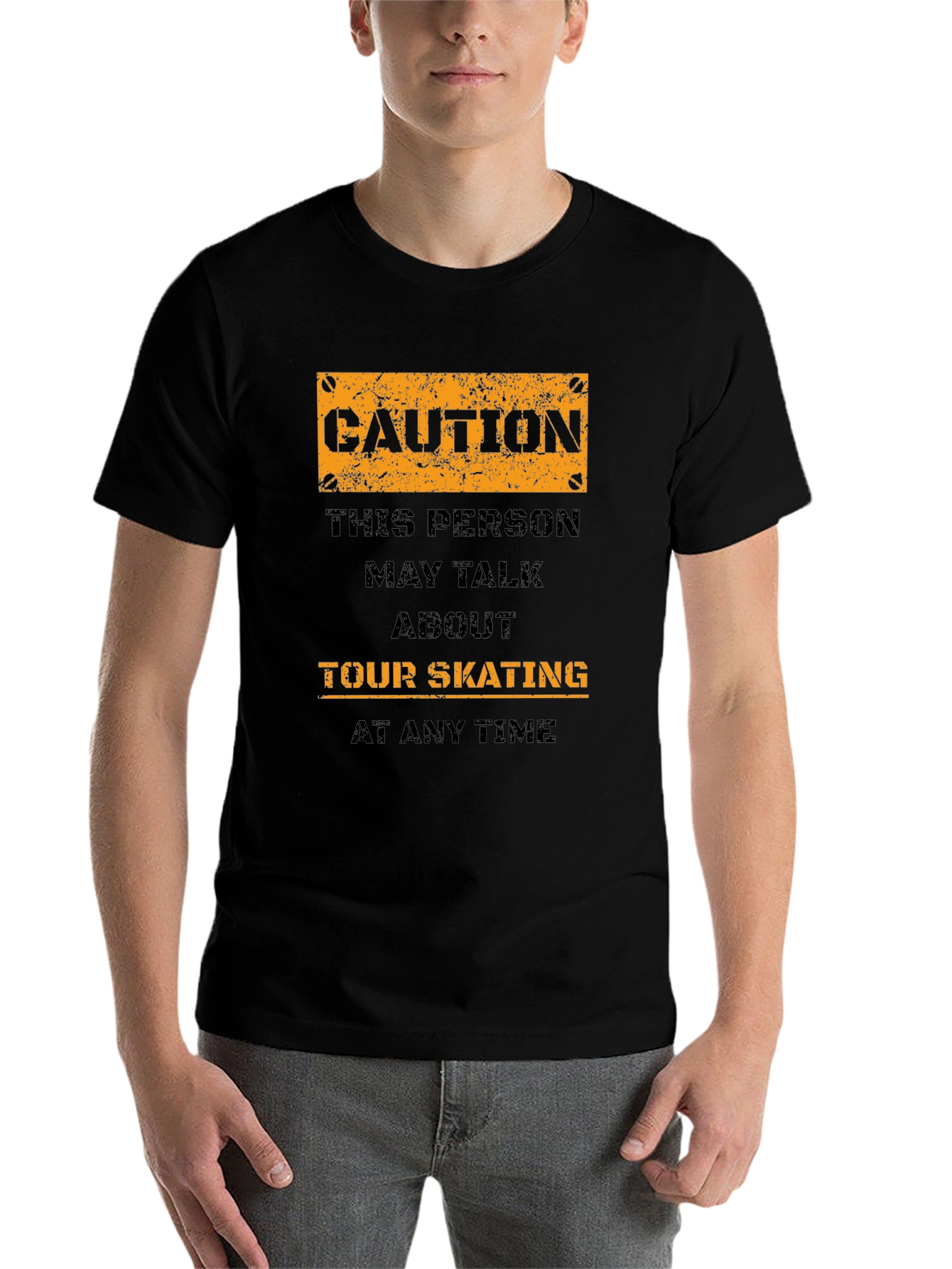 Black Caution Tour Skating T-Shirt view 7