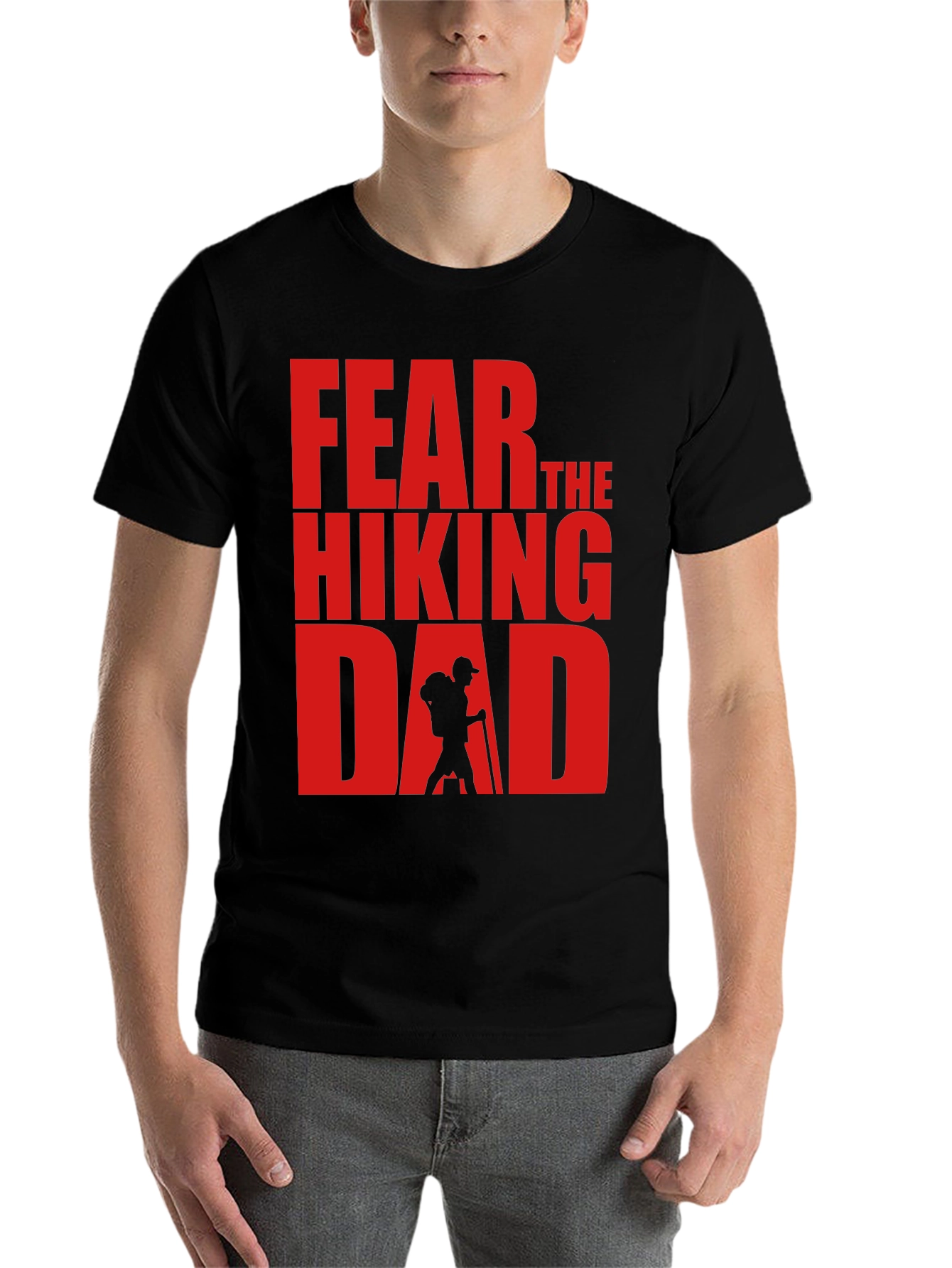 Black Fear The Hiking Dad - Funny T-Shirt view 7
