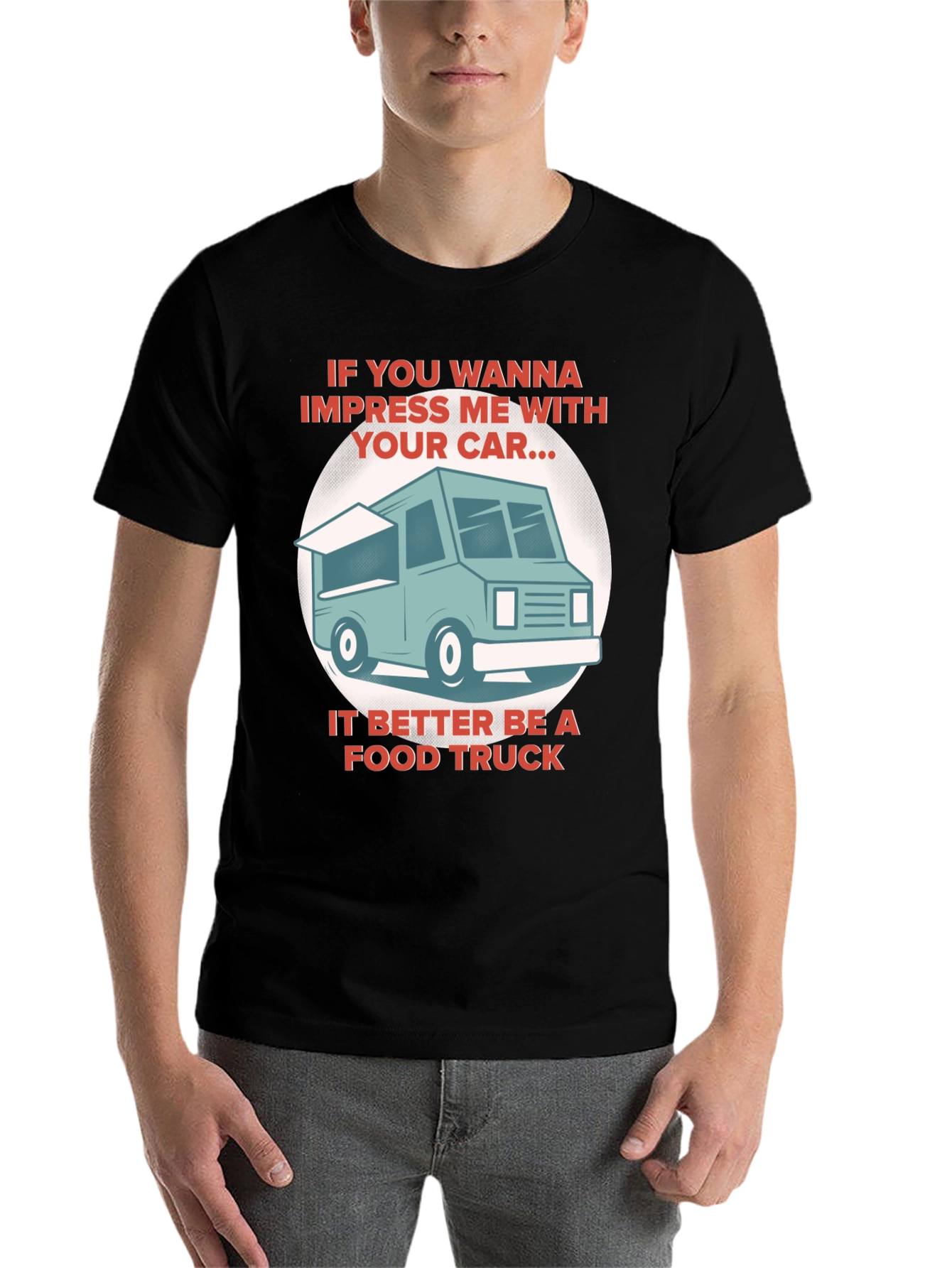 Black Food Truck T-Shirt - Impress Me view 7