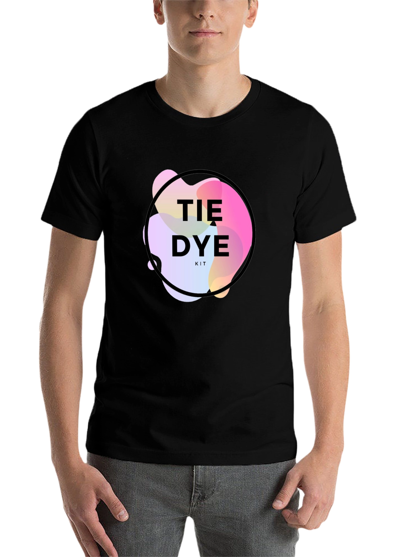 Black Tie Dye Kit Graphic Black T-Shirt view 7