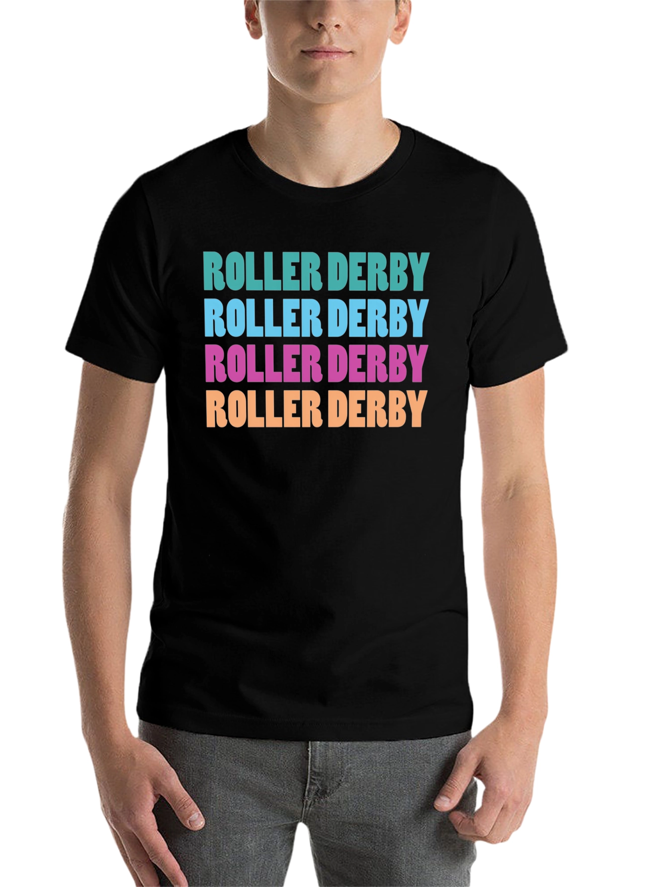 Black Roller Derby T-Shirt - Retro Design view 7
