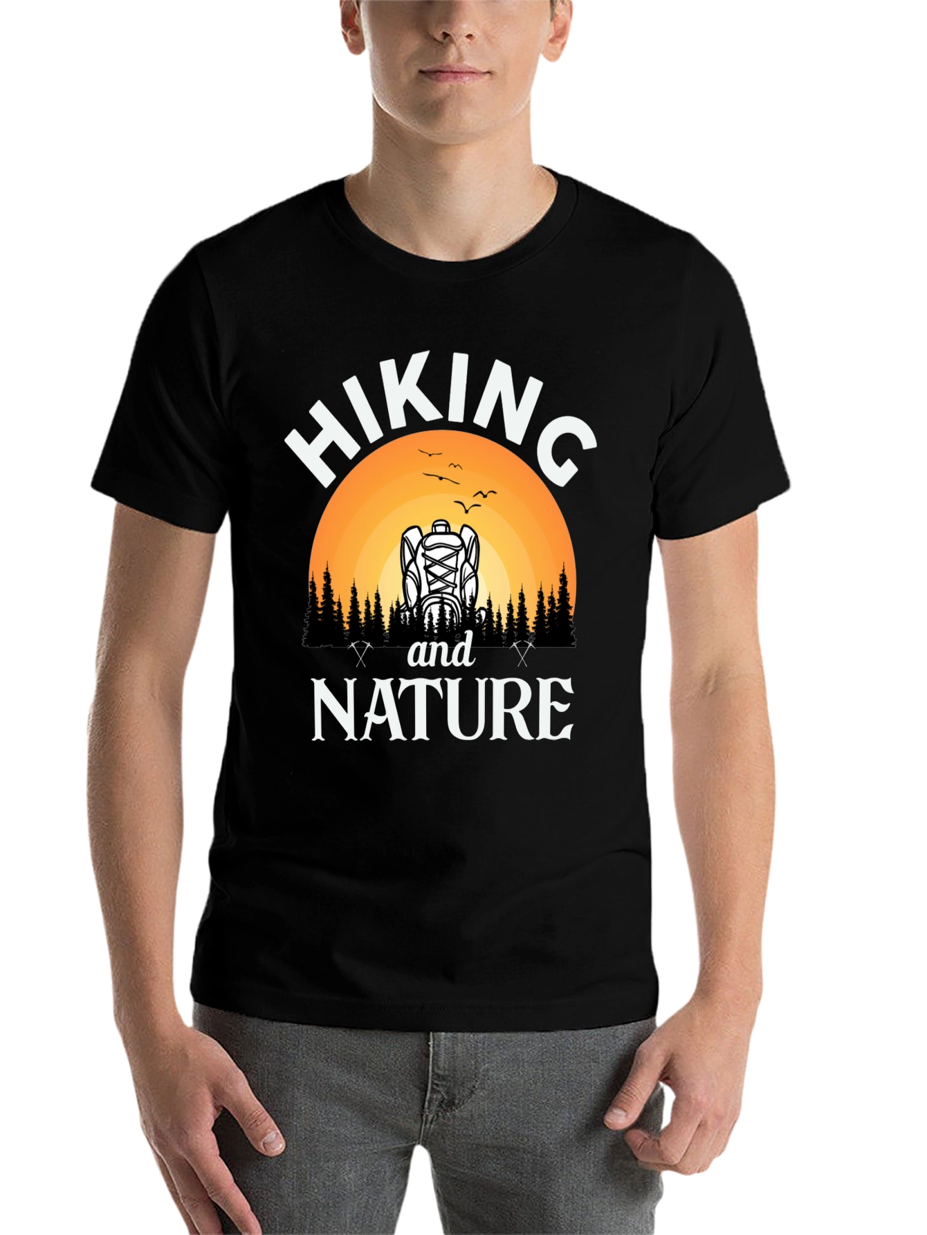 Hiking and Nature Black Graphic T-Shirt - 7