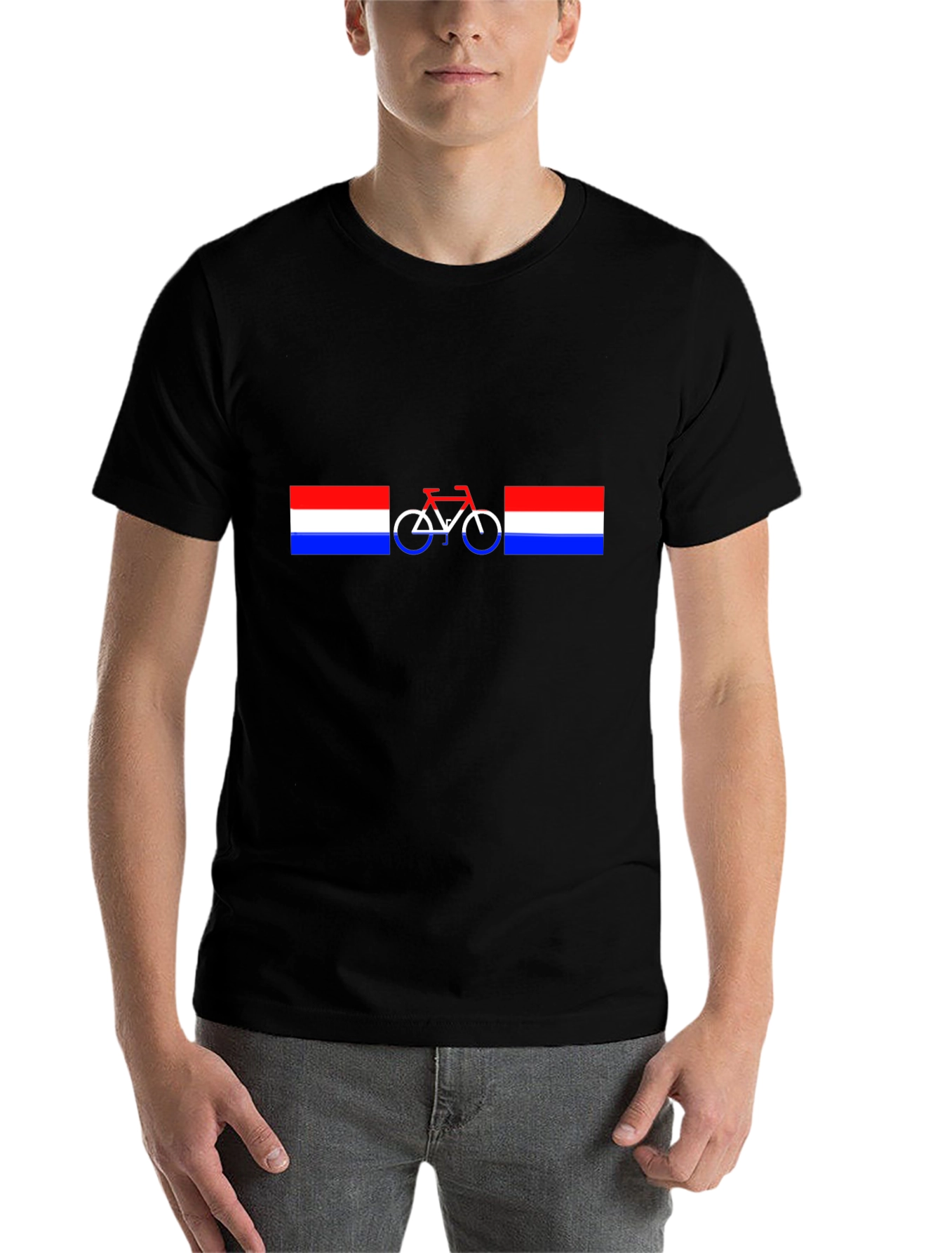 Black Dutch Bicycle T-Shirt - Unique Design view 7