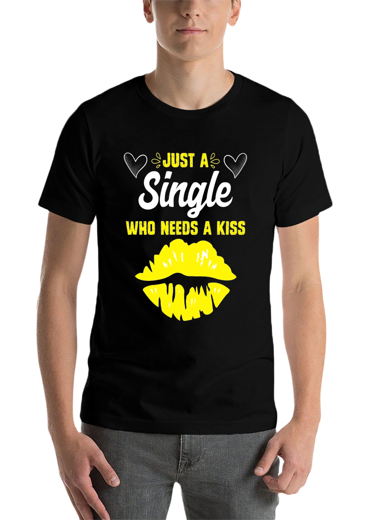 Black Single & Needs a Kiss Graphic Tee - Black view 7