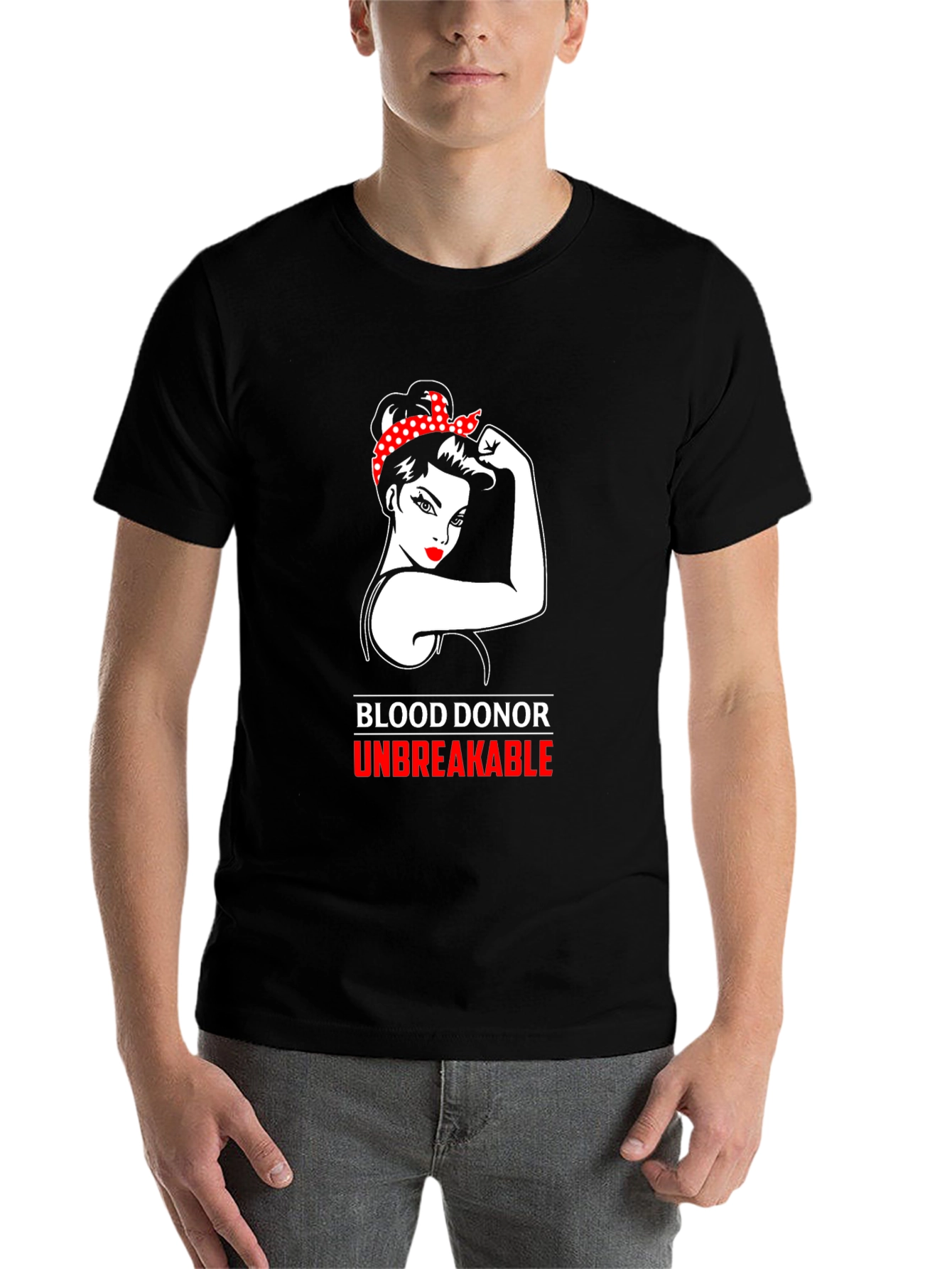 Black Blood Donor Unbreakable T-Shirt view 7