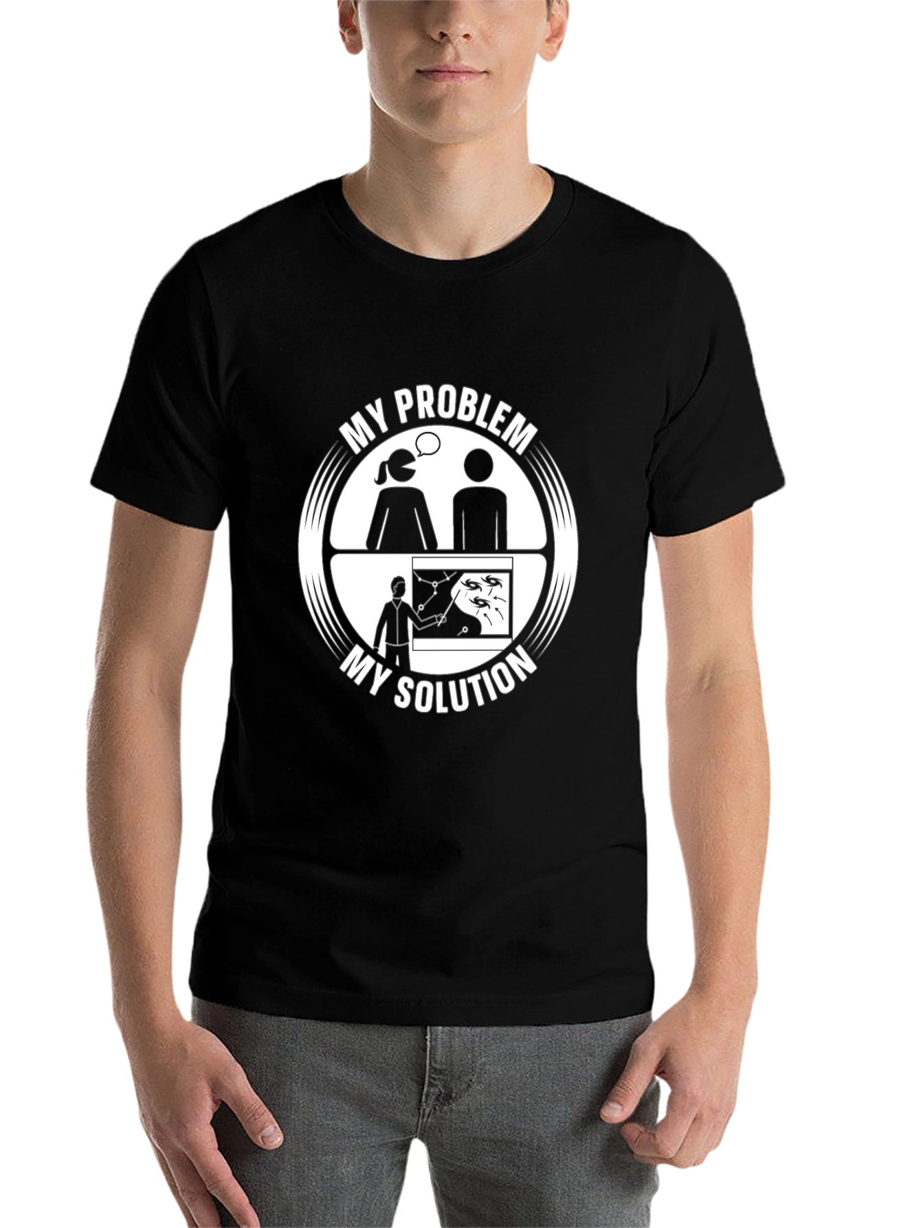 Black My Problem My Solution T-Shirt - Funny Science Humor Tee view 7