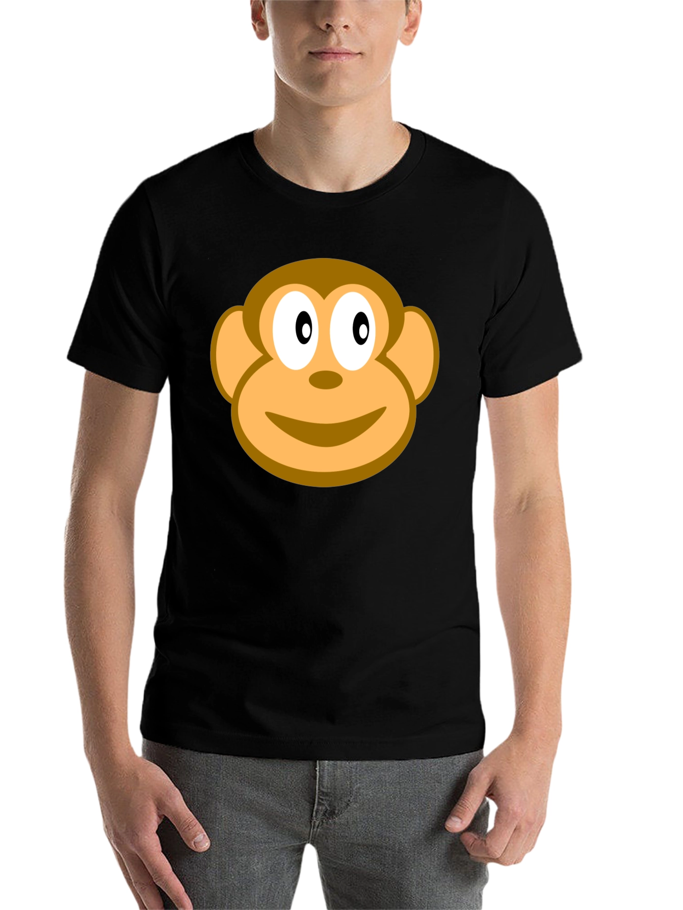 Black Monkey Face Graphic Black T-Shirt view 7