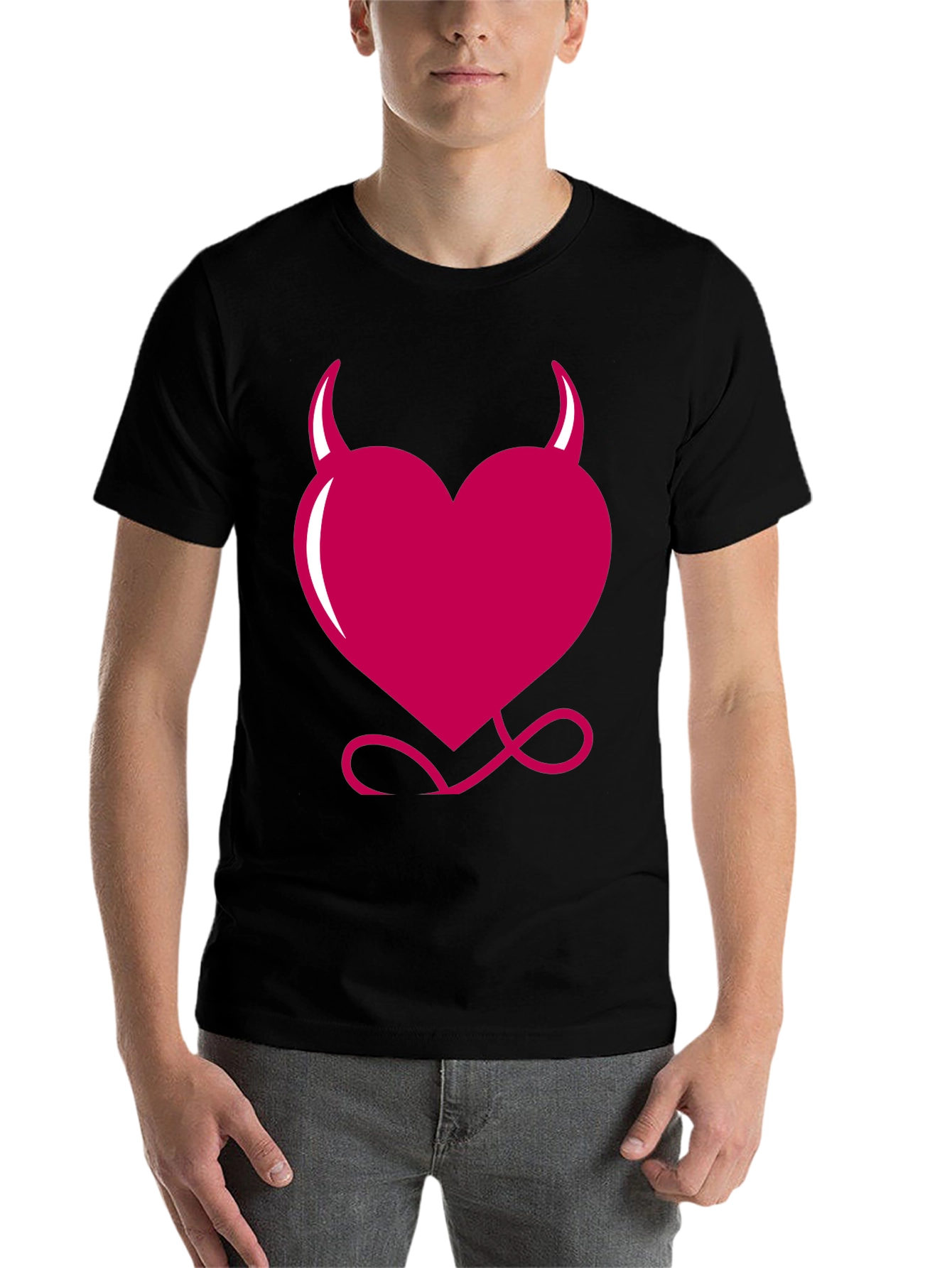 Black Devil Heart Graphic Tee - Black view 7